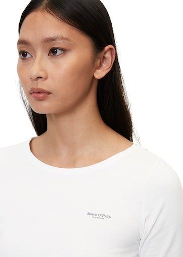Marc O'Polo T-Shirt short-sleeve, mit round Logo white neck, T-shirt, auf der Brust logo-print kleinem