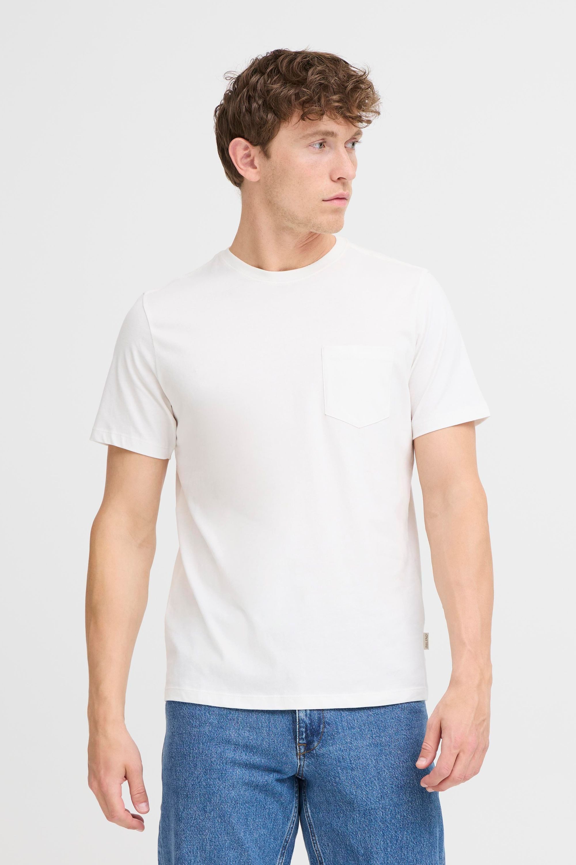 Blend Rundhalsshirt BHBenni Basic T-Shirt mit Rundhalsausschnitt und Brusttasche