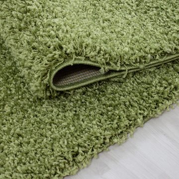 Hochflor-Teppich Unicolor - Einfarbig, Carpettex, Läufer, Höhe: 30 mm, Einfarbig Shaggy Teppich Wohnzimmer Langflor versch. farben und größen