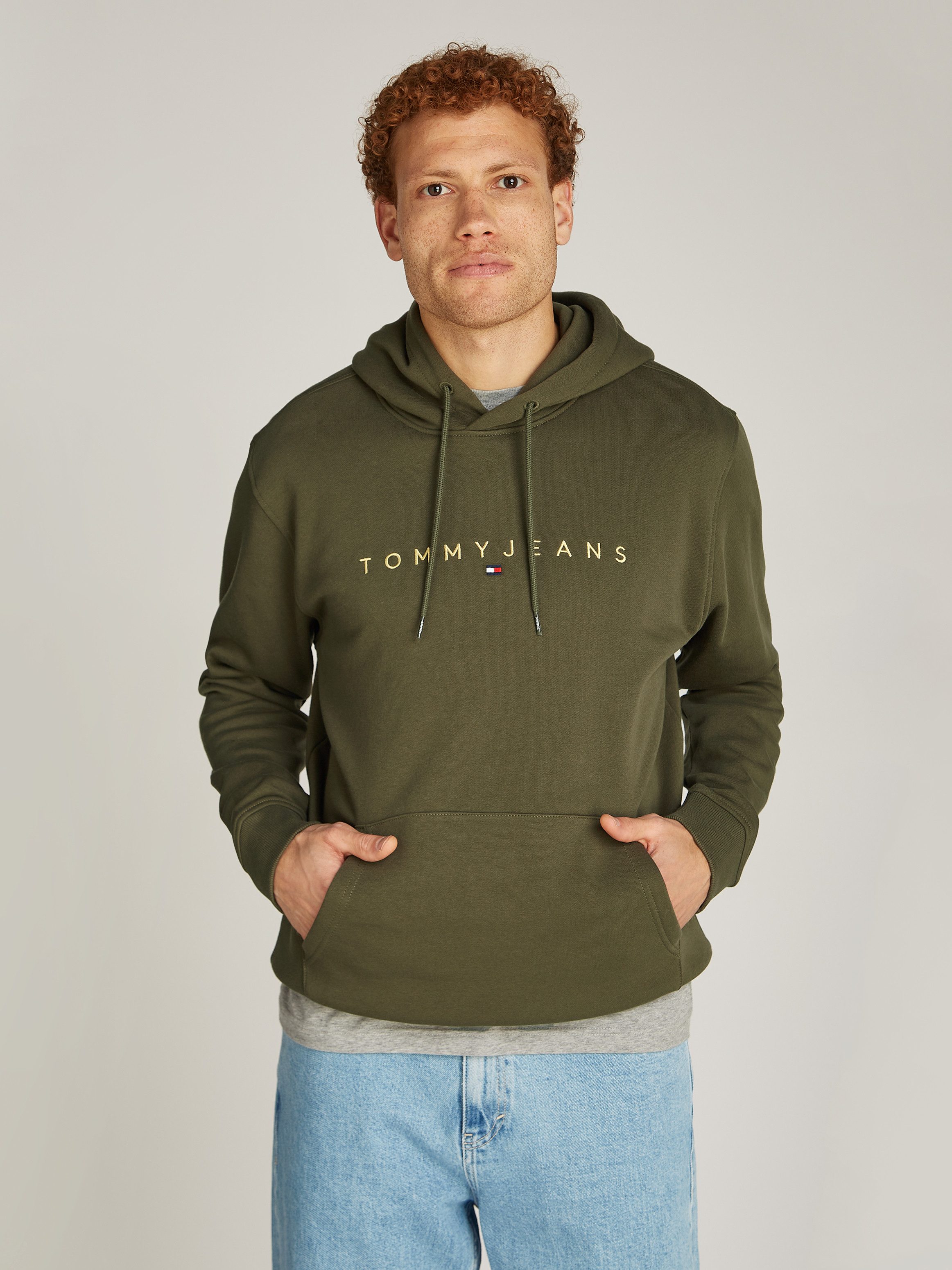 Sweatshirt TJM REG LINEAR GOLD HOOD EXT