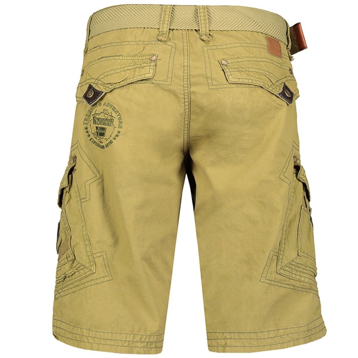 Geographical Norway Cargoshorts Herren kurze Hose PEANUT Neu Mastic (1-tlg) Mit Gürtel