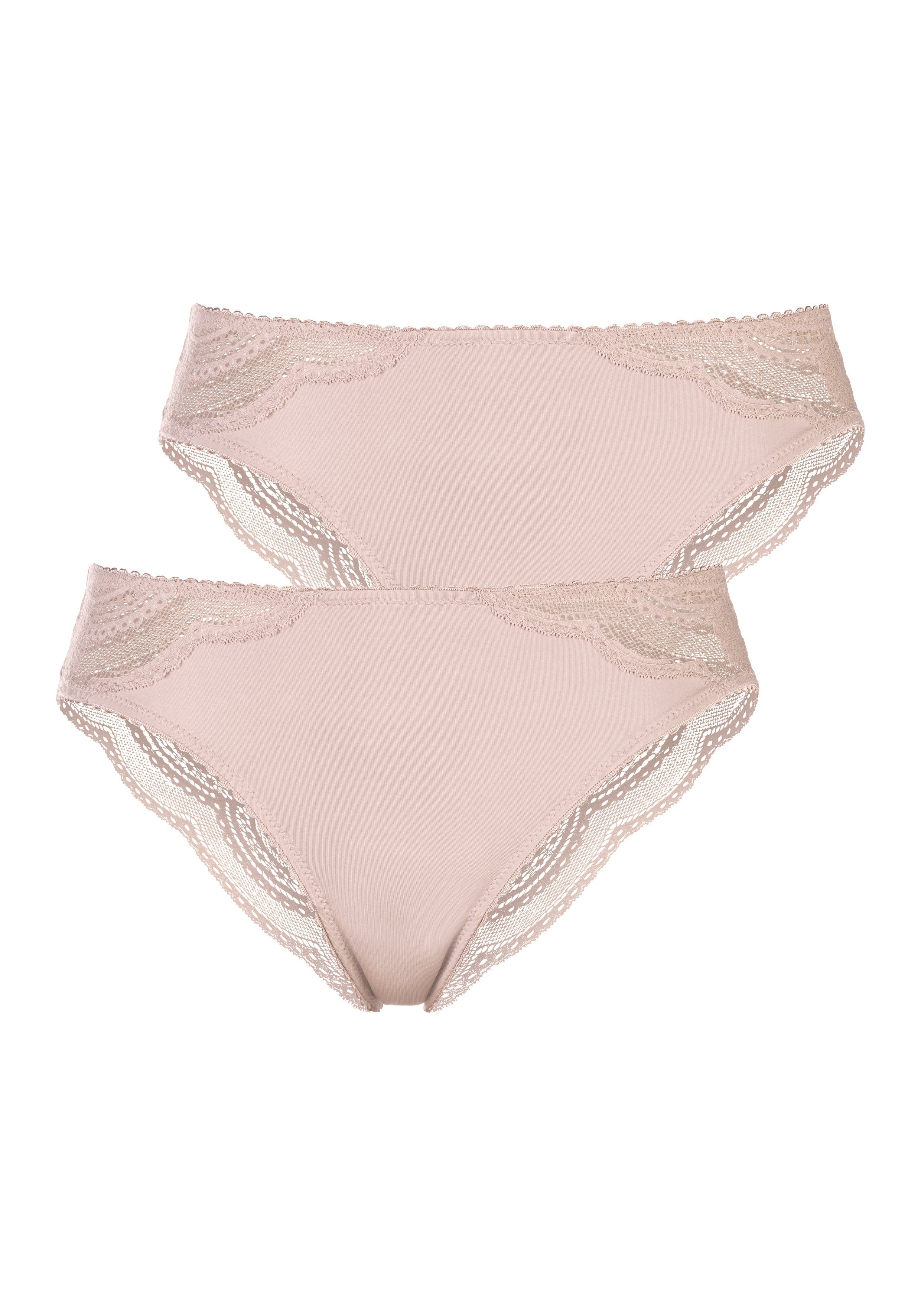LASCANA Brasilslip Packung, 2 Stk. mit zarter Spitze günstig online kaufen