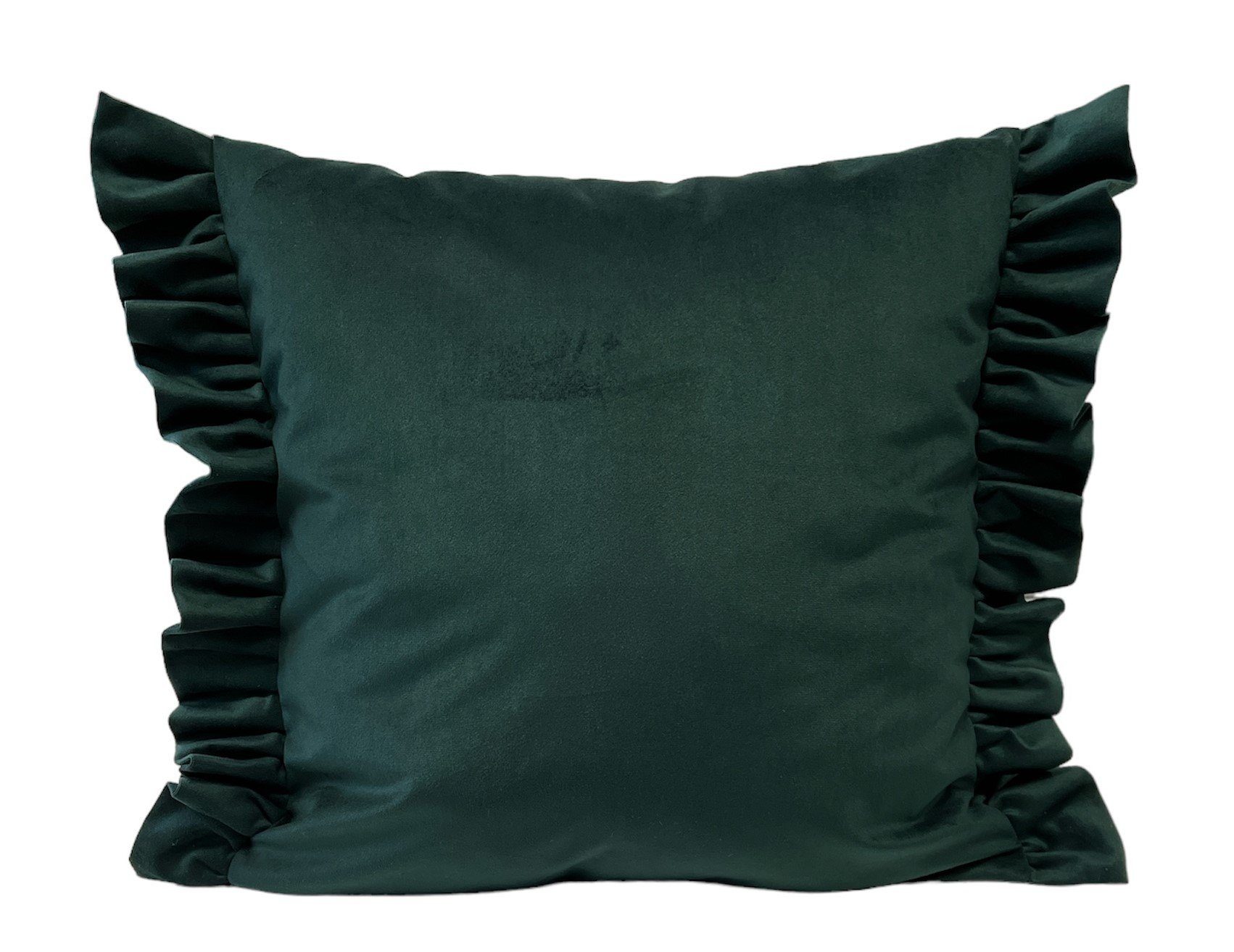 Kissenbezug Maßen RoKo-Textilien, mit 40x40, Art Rüschen Reißverschluss Kissenbezug in Samt Kissenhülle Velvet mit 5