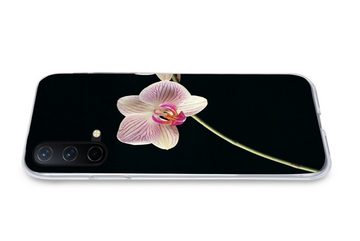 MuchoWow Handyhülle Orchidee - Blumen - Schwarz - Rosa - Knöpfe, Phone Case, Handyhülle OnePlus Nord CE 5G, Silikon, Schutzhülle