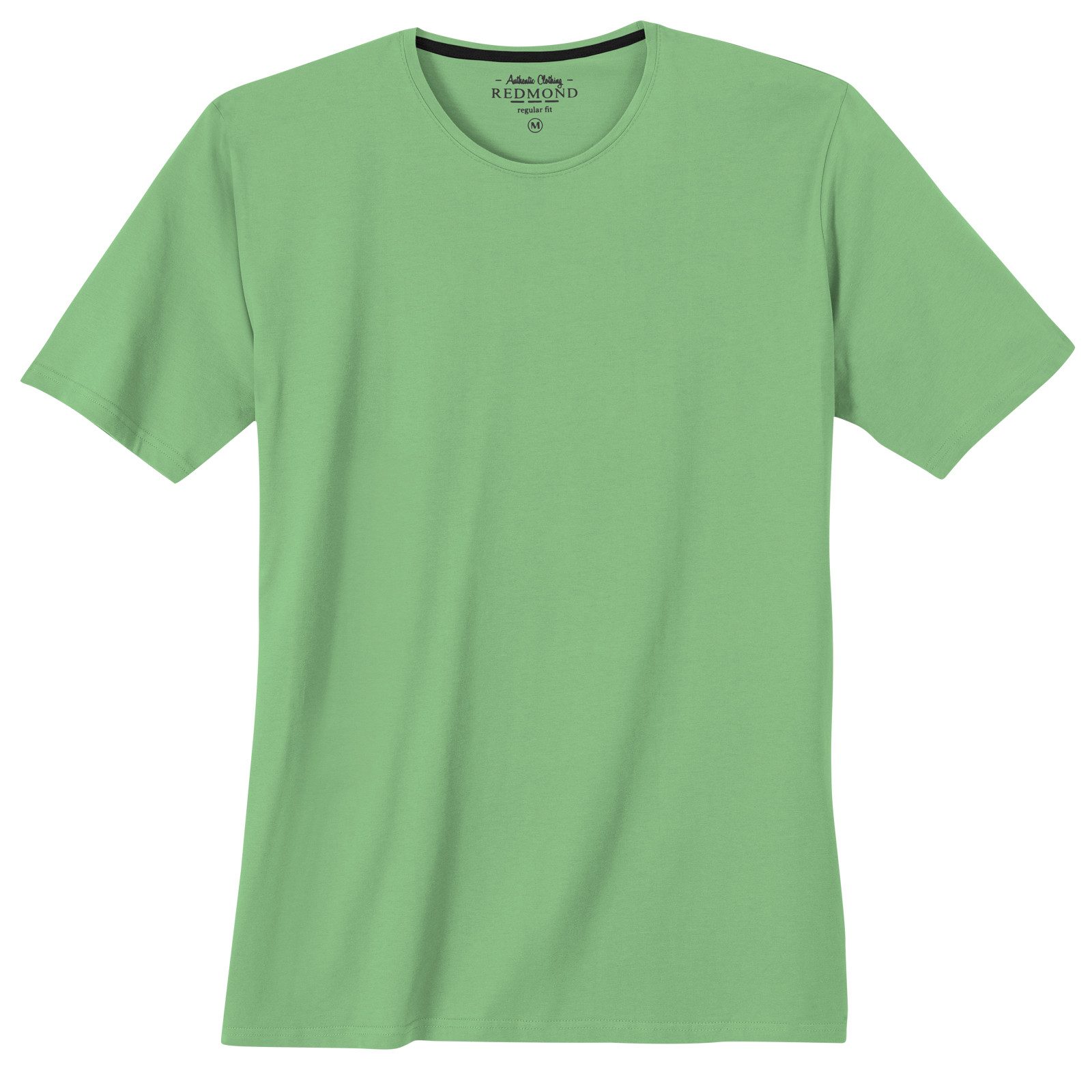 Redmond Rundhalsshirt Redmond Basic T-Shirt hellgrün Übergröße Rundhals