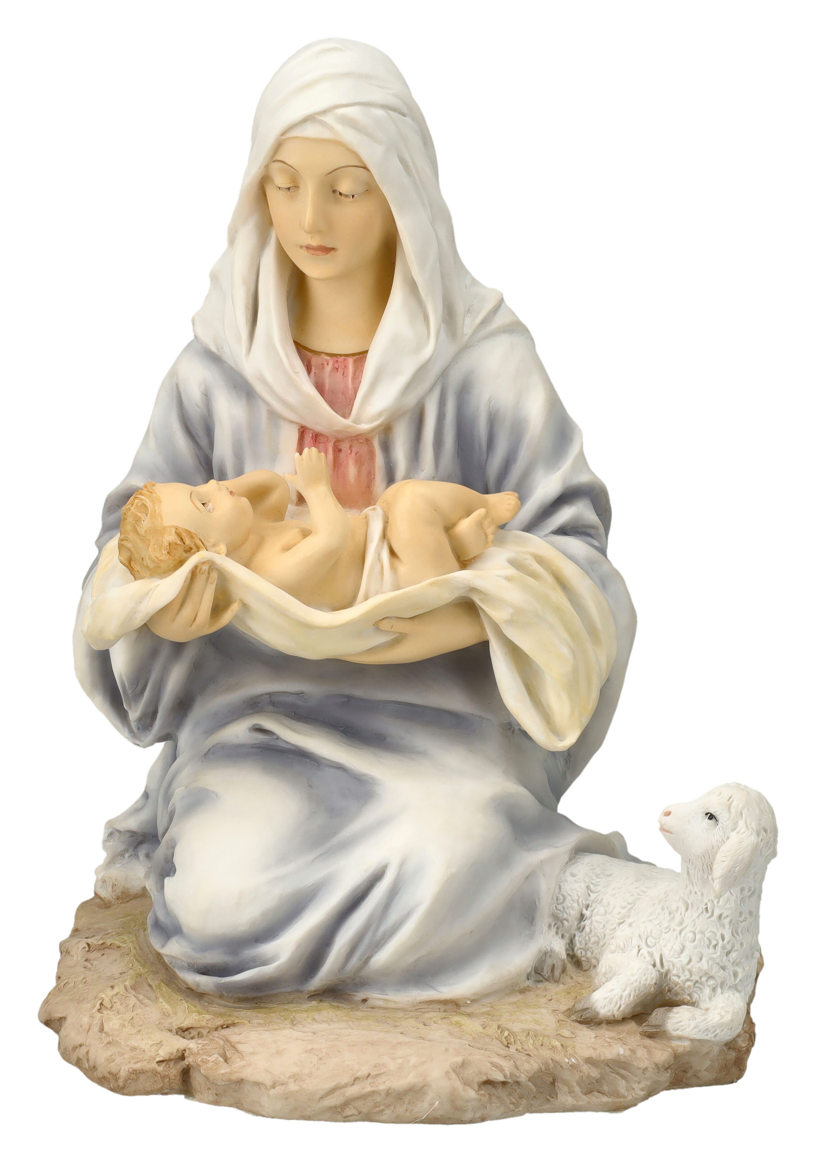 Figuren Shop GmbH Dekofigur Maria Figur hält Jesus Baby bemalt - Veronese - christliche Dekoration