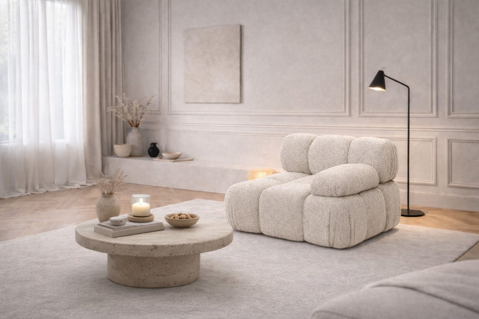 Kaiser Möbel Sofaelement Modul seitlich links / rechts, modulares System, Stoff Abriamo,SELIA (Einzelelement), modulares System, Wellenfederung