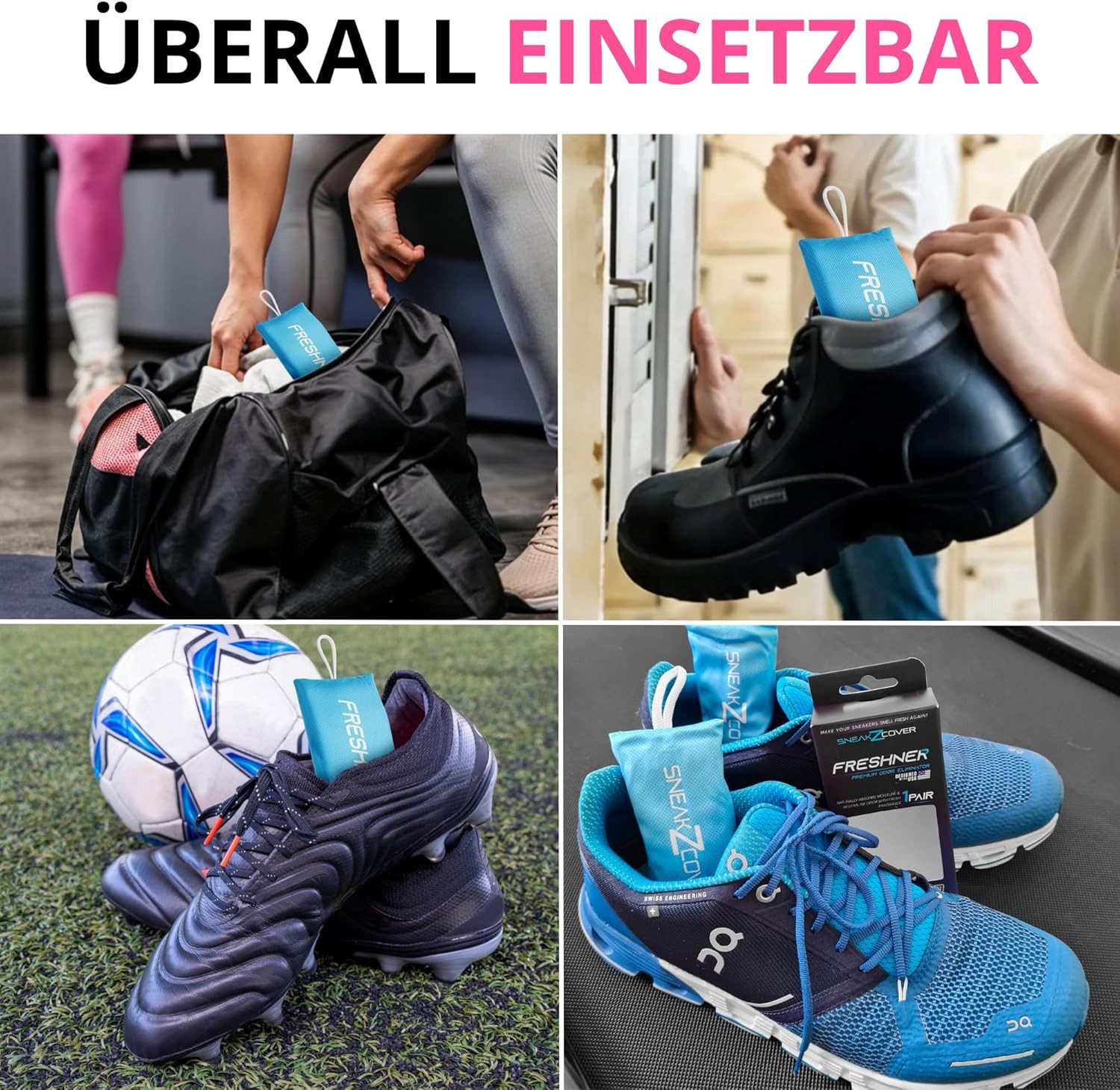 SneakZcover Schuhdeo gegen Geruch und Schweiß Antibakteriell, Effektiver Schuh Deo für Sportschuhe, Sneaker und Schuhschrank