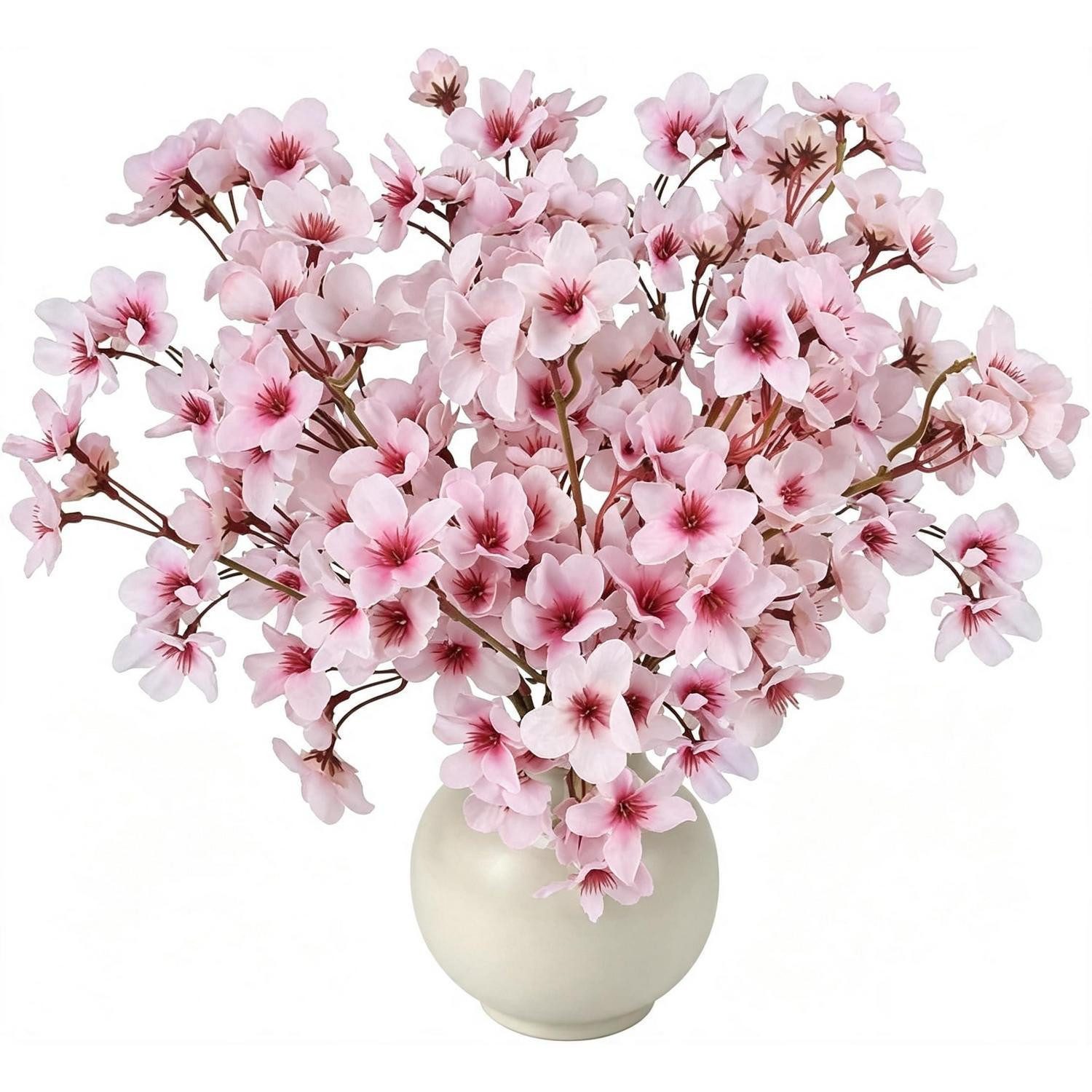 Kunstblumenstrauß 6x Kirschblüten Zweige Deko Rosa, LuxusKollektion, Höhe 38 cm