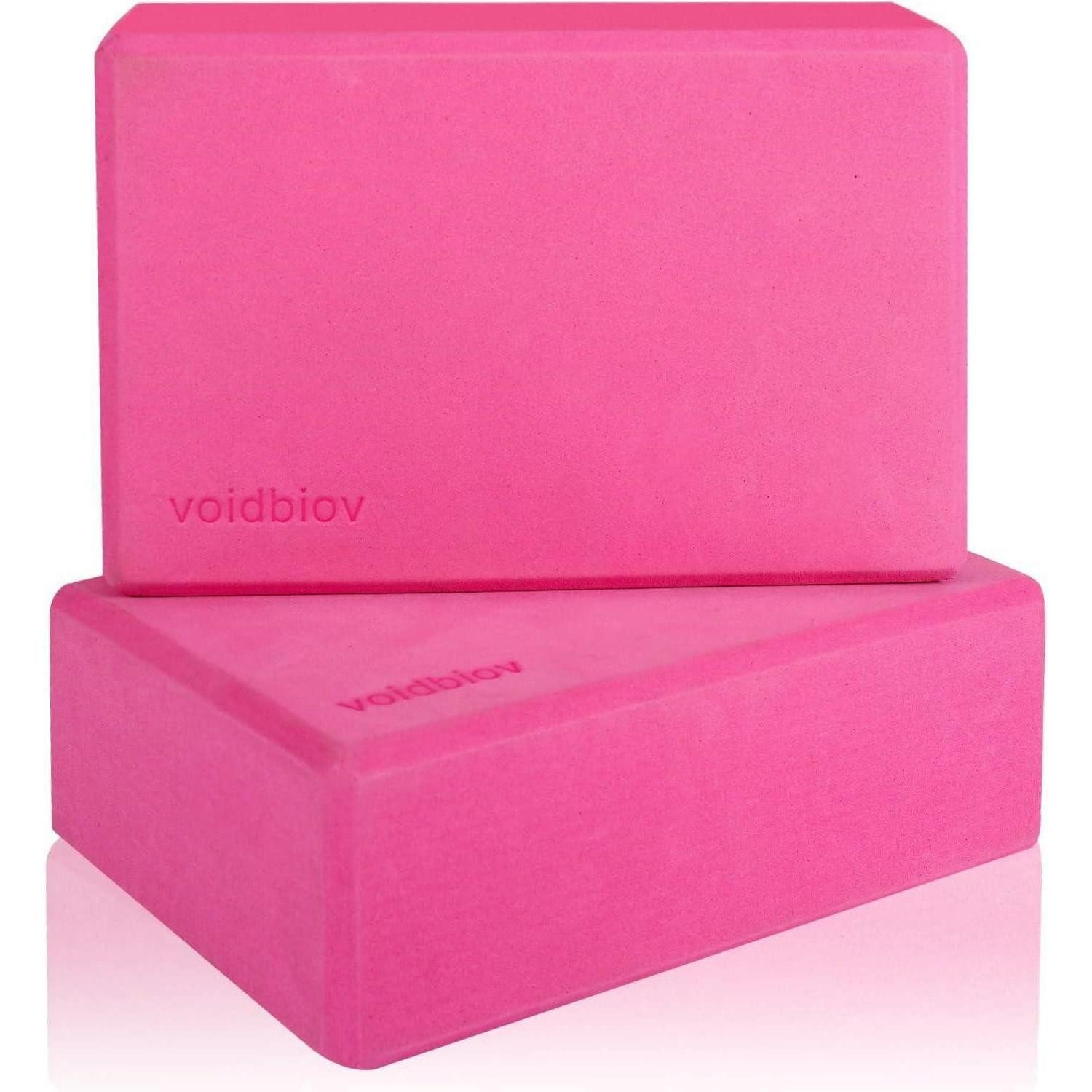 Yogablock Yoga Blöcke 2er Set 9x6x3 EVA Schaumstoff rutschfest Pink