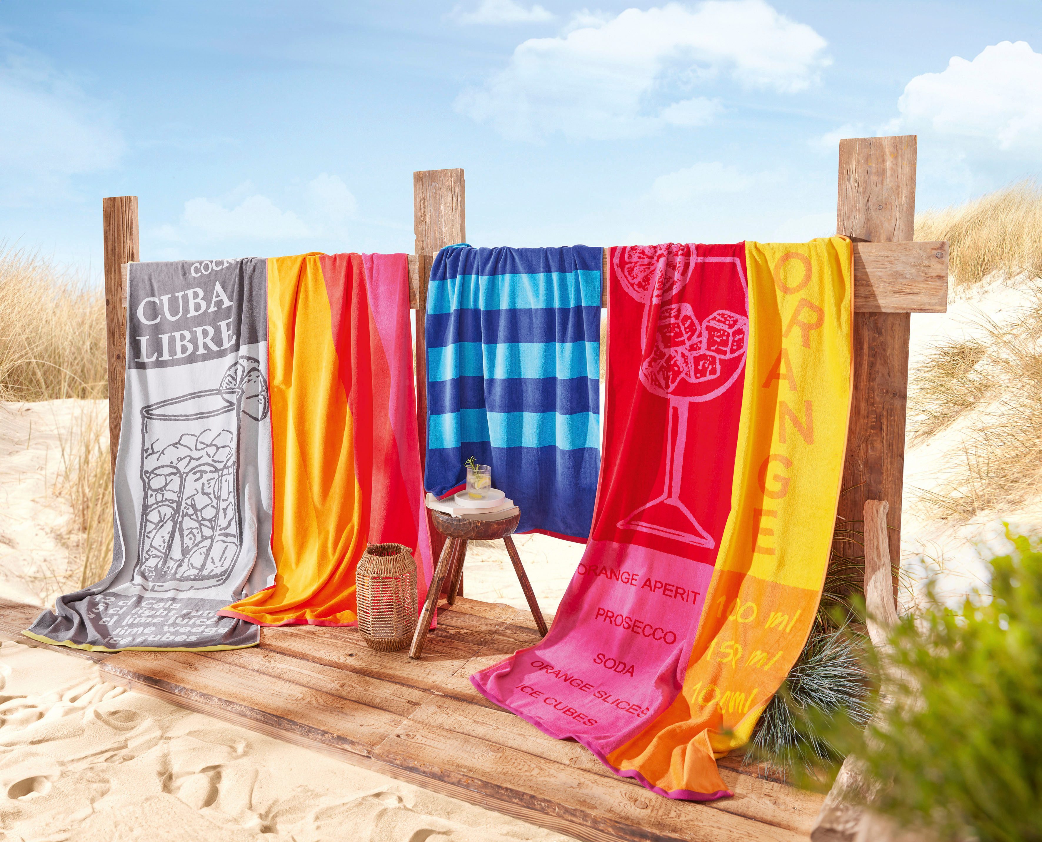 Dyckhoff Strandtuch Sunset, Frottiervelours (1-St), kuscheliges günstig online kaufen