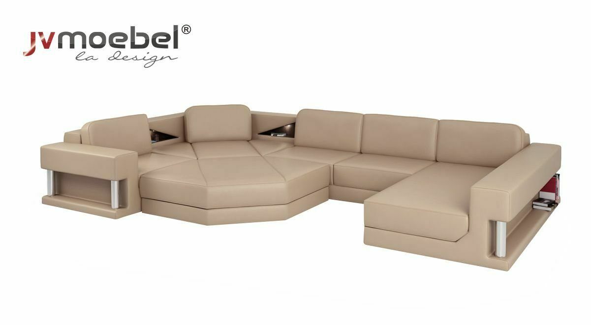 JVmoebel Ecksofa Ecksofa Sofa Couch Polster Garnitur Leder Sofas Ecke Wohnlandschaft, Made in Europe