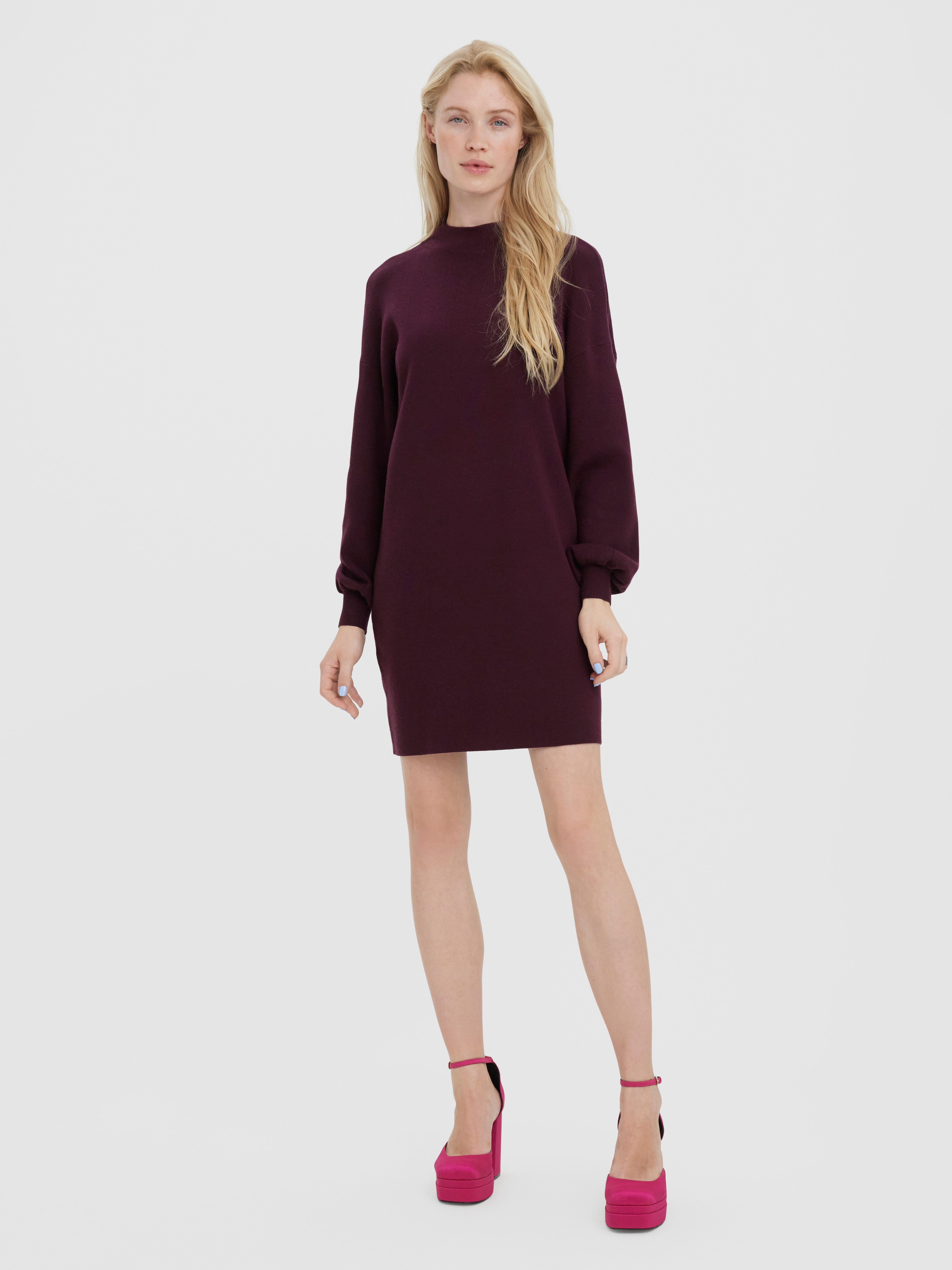 Vero Moda Strickkleid VMNANCY LS FUNNELNECK DRESS GA NOOS Viskosemischung, loose fit – Bild 3 von 5