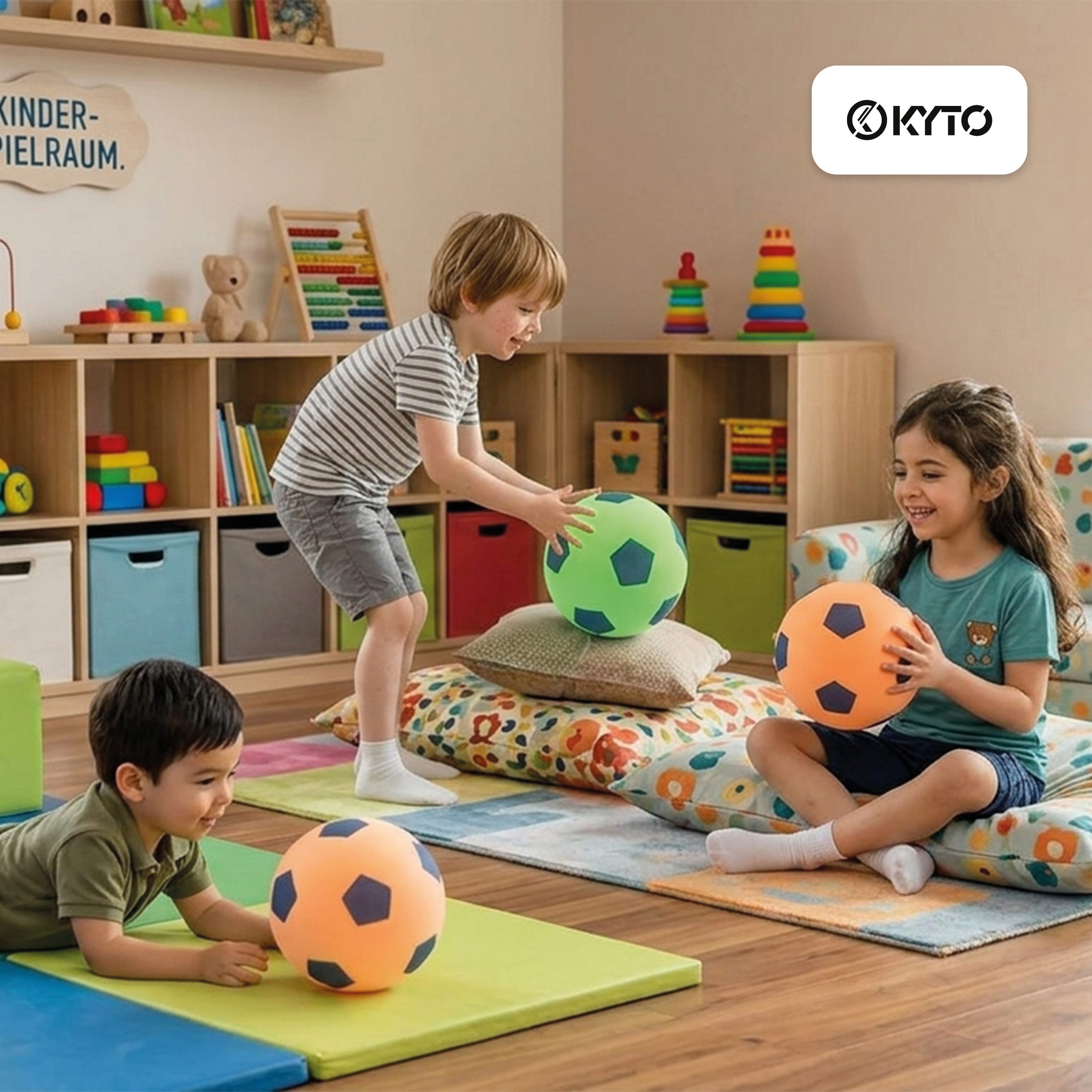 Kyto Softball Kyto Softball neon gelb 20cm - Schaumstoff Ball - Fußball für Outdoor