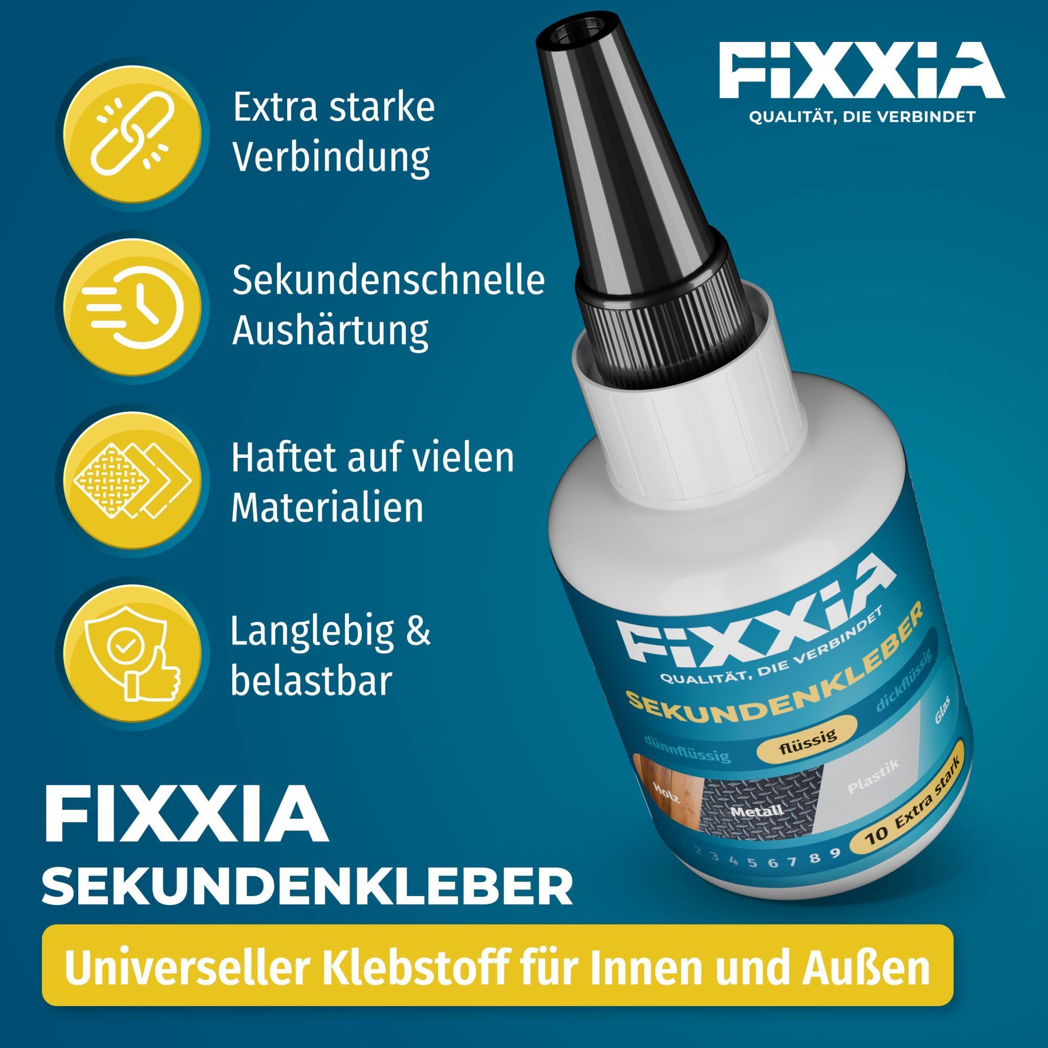 FIXXIA Montagekleber FIXXIA Sekundenkleber extra stark flüssig oder dickflüssig transparent