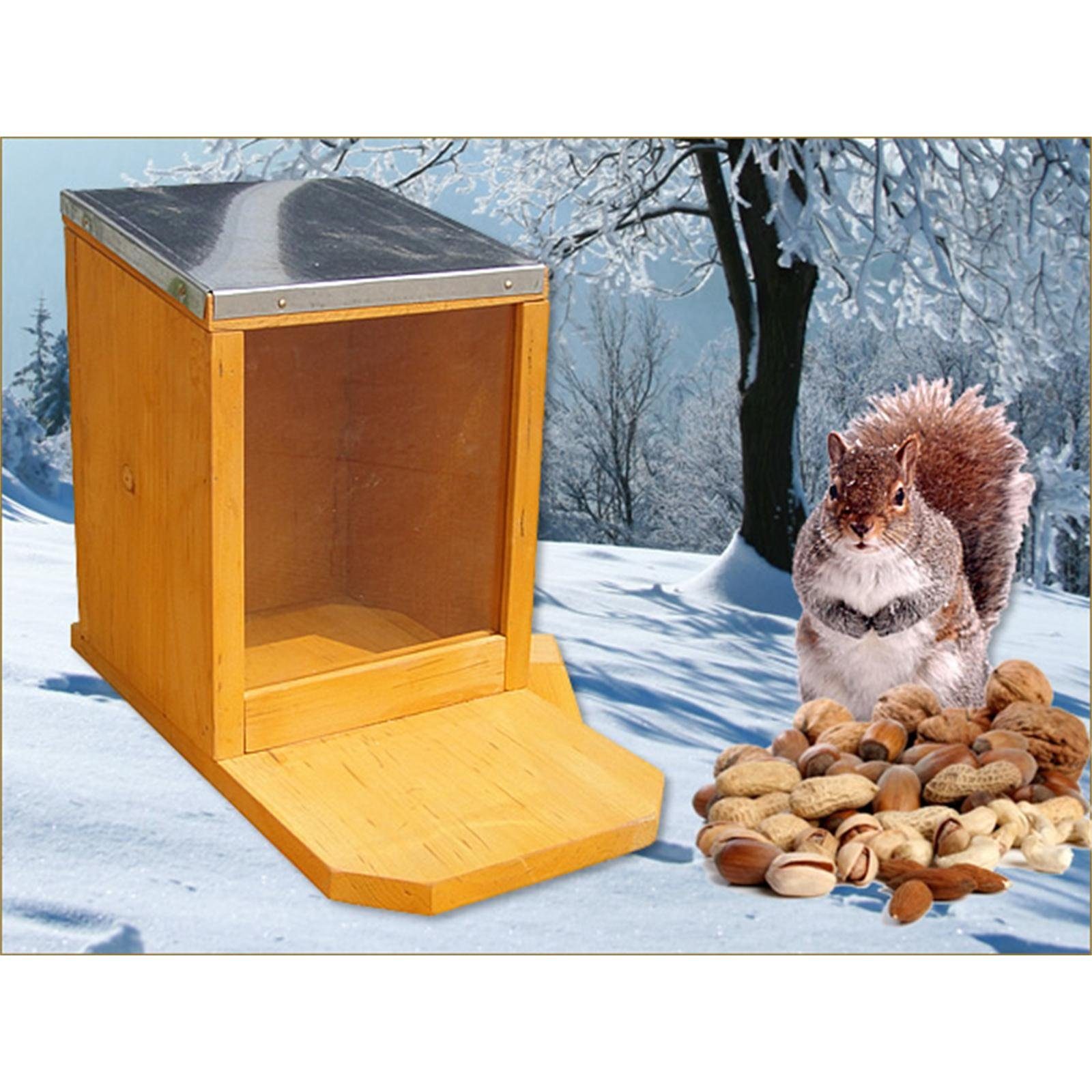 Futterhaus Eichhörnchen Futterhaus Futterstation Holz Plexiglas Zinkdach