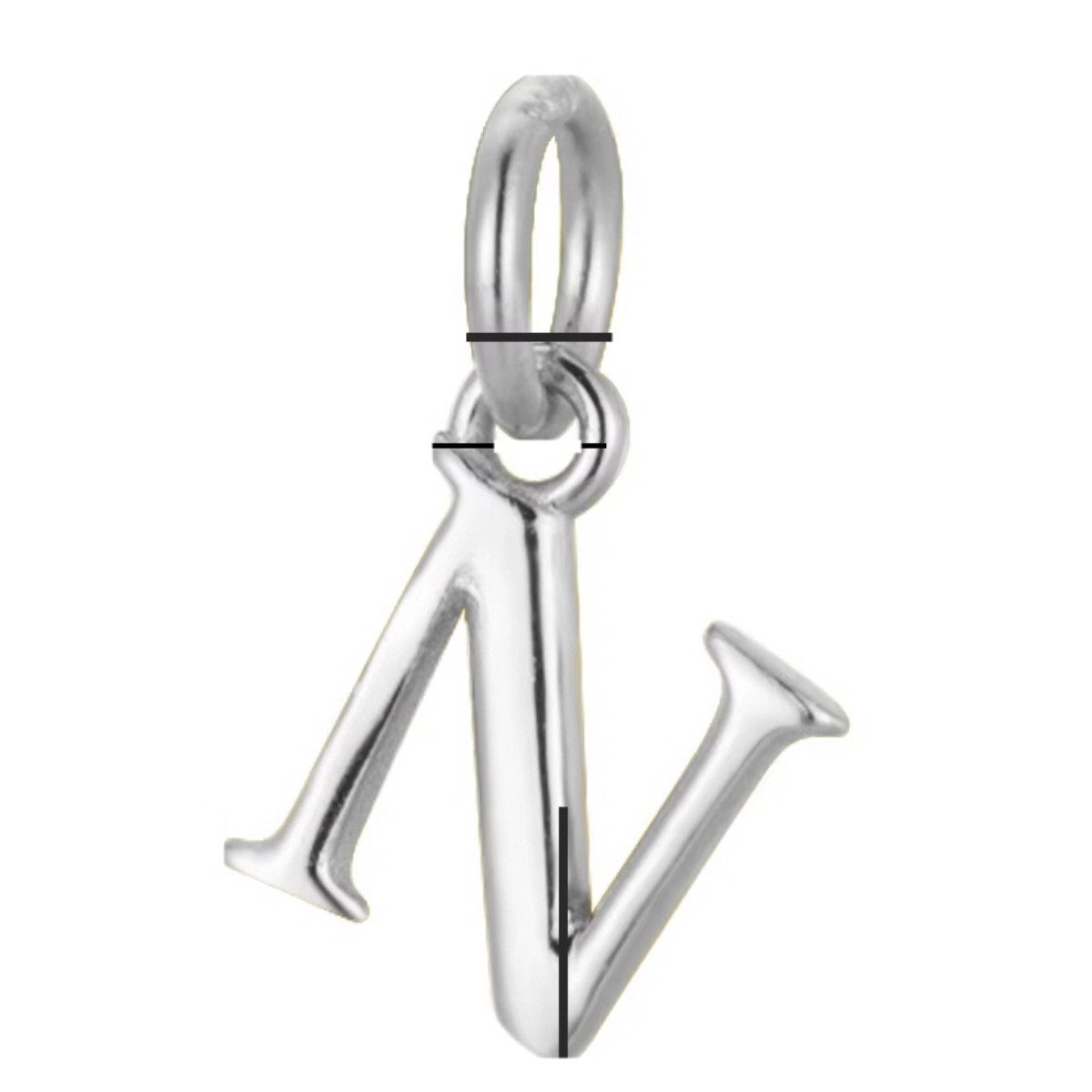 Silberkette Buchstabenanhänger " N " Halskette mit Buchstabe N Namenskette