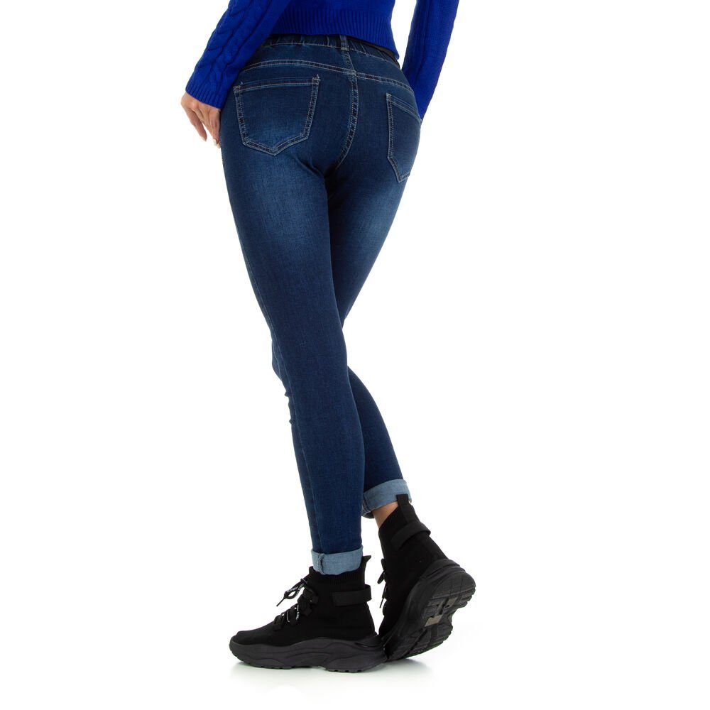 Skinny Ital-Design Skinny-fit-Jeans Blau in Damen Stretch Freizeit Jeans