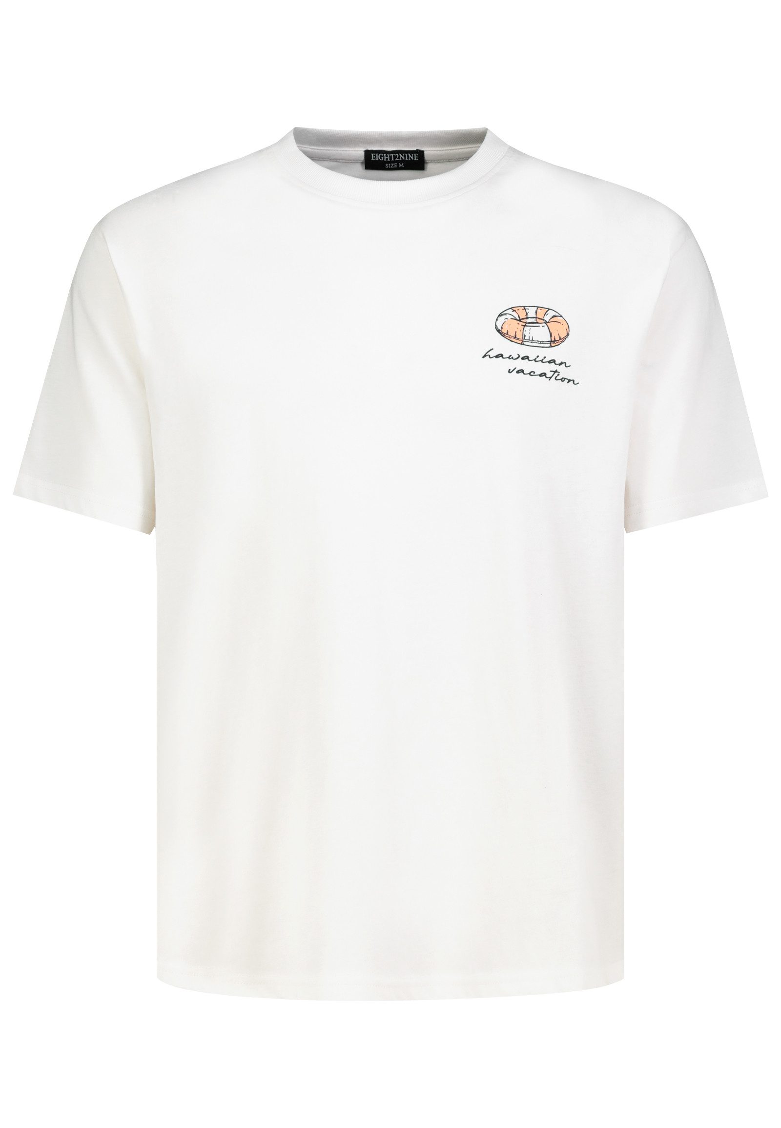 Eight2Nine T-Shirt Herren T-Shirt mit Backprint Relaxed-Fit Shirt, großes Motiv hinten, kleiner Print vorne