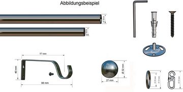 Gardinenstange Formentor, indeko, Ø 20 mm, 1-läufig, ausziehbar, verschraubt, Stahl, stufenlos verstellbare Teleskopstange