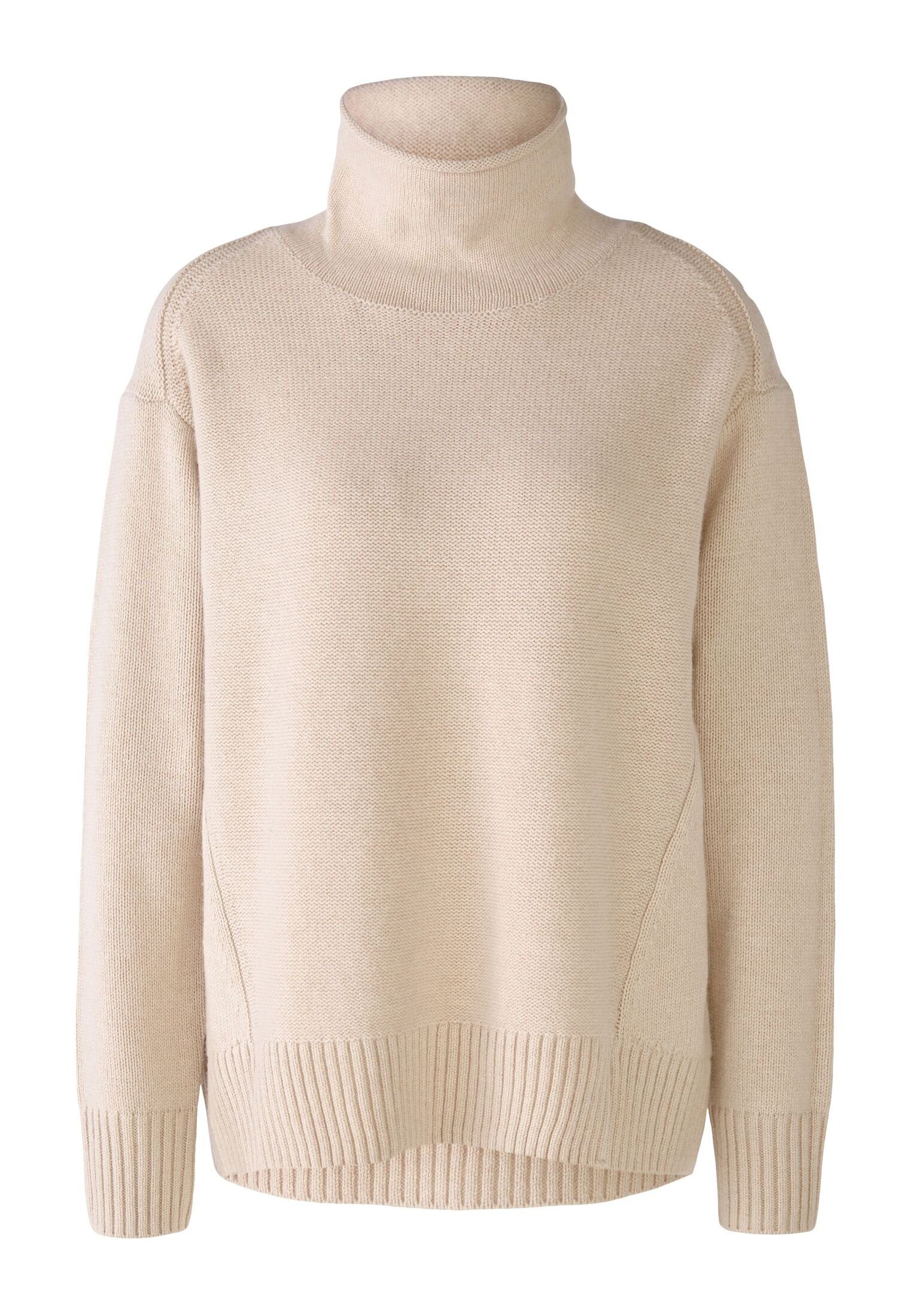 Oui Strickpullover Pullover Wollmischung light beige mel