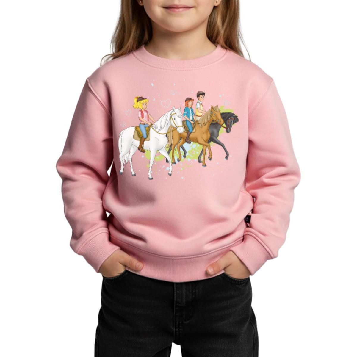 Spreadshirt Sweatshirt Bibi Und Tina Ausritt Mit Alexander Falkenstein Kinder Premium Pullove (1-tlg)