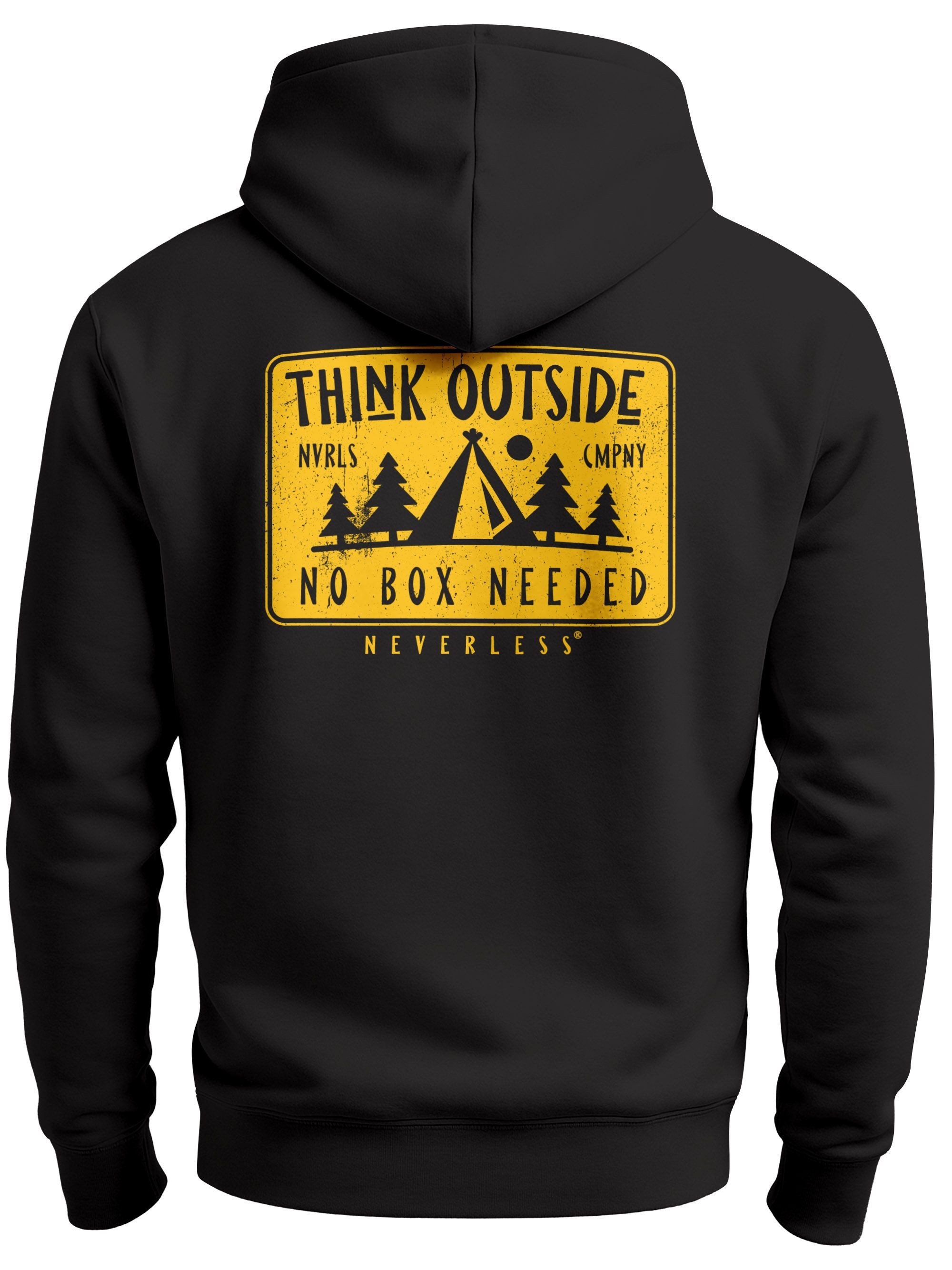 Sweatjacke Herren Sweatjacke Backprint Think Outside Zipjacke Statement