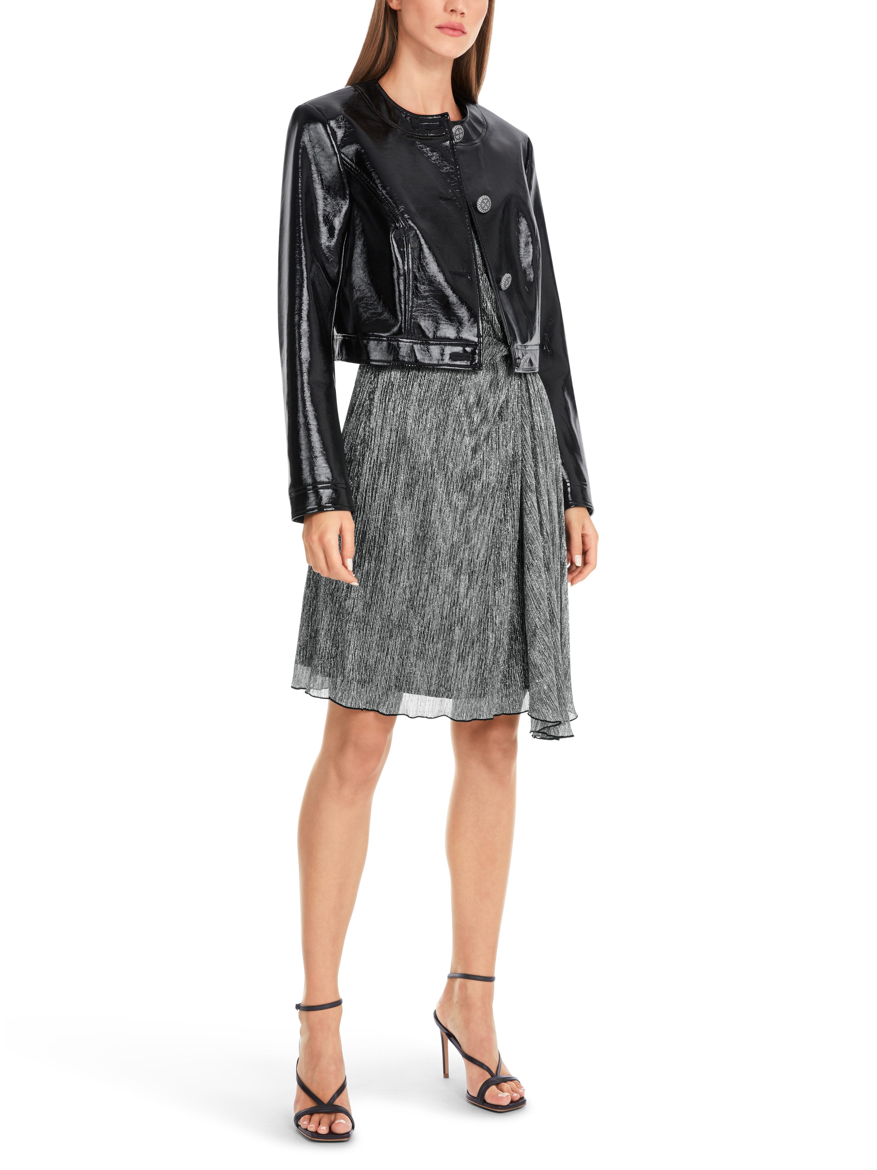 Marc Cain Midikleid "Dew Drop" Party Premium Damenmode Kleid aus Metallic-Jersey – Bild 4 von 5