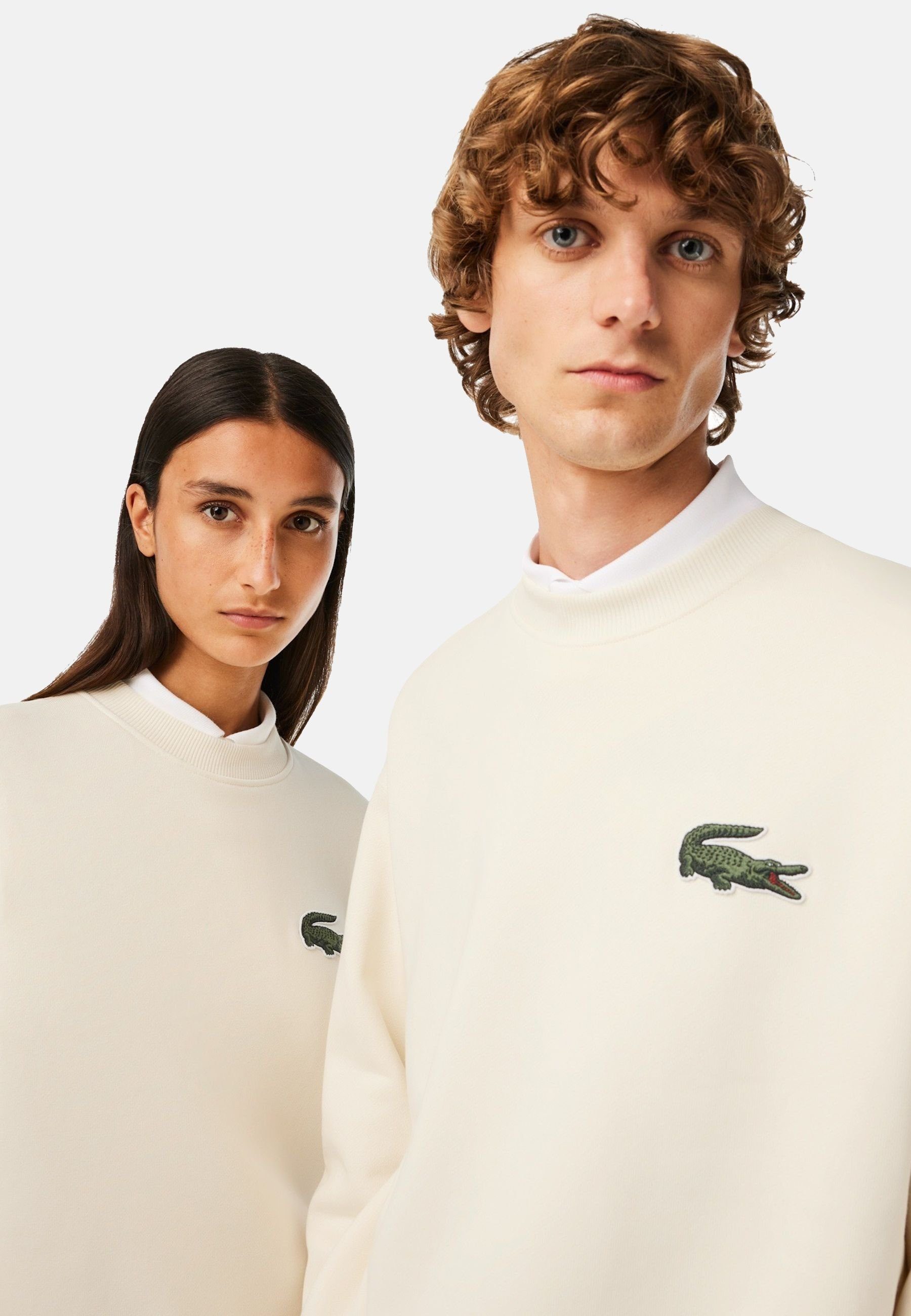 Sweatshirt Sweatshirt Kapuze Weiß Pullover Core ohne (1-tlg) Collection Lacoste