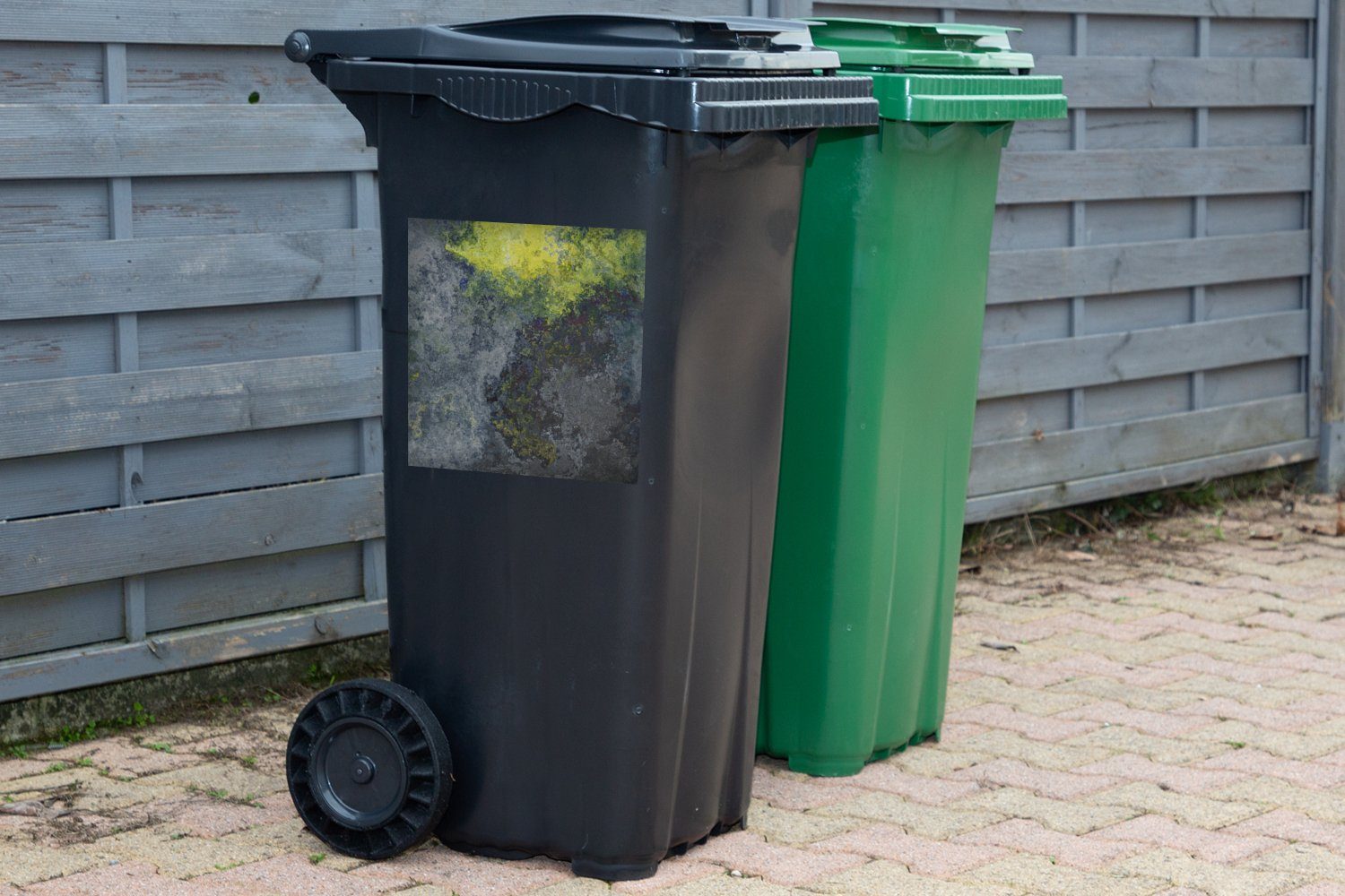 MuchoWow St), Container, Mülltonne, (1 Rost Abfalbehälter Sticker, - Mülleimer-aufkleber, Naturstein - Industrie Wandsticker