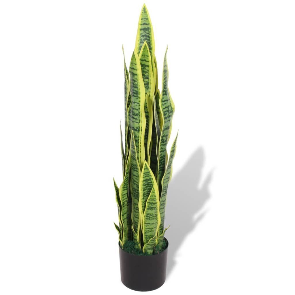 Topf cm 90 mit Kunstpflanze Grün, Künstliche 90 Sansevieria furnicato, Höhe Bogenhanf cm
