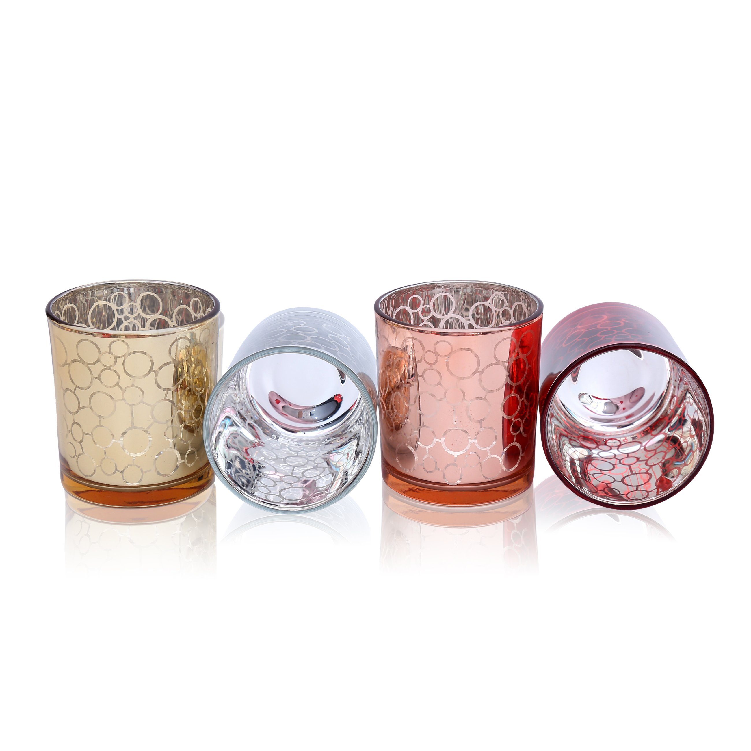 Kerzengläser Orientalische Flanacom Set), orientalisches Teelichthalter Design - (4er Ornament-Design Glas