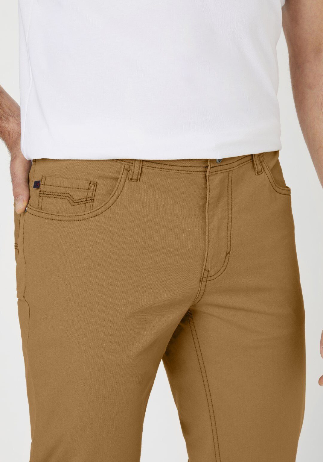 Redpoint Stoffhose MILTON Straight-Fit Hose mit camel Stretch 5-Pocket
