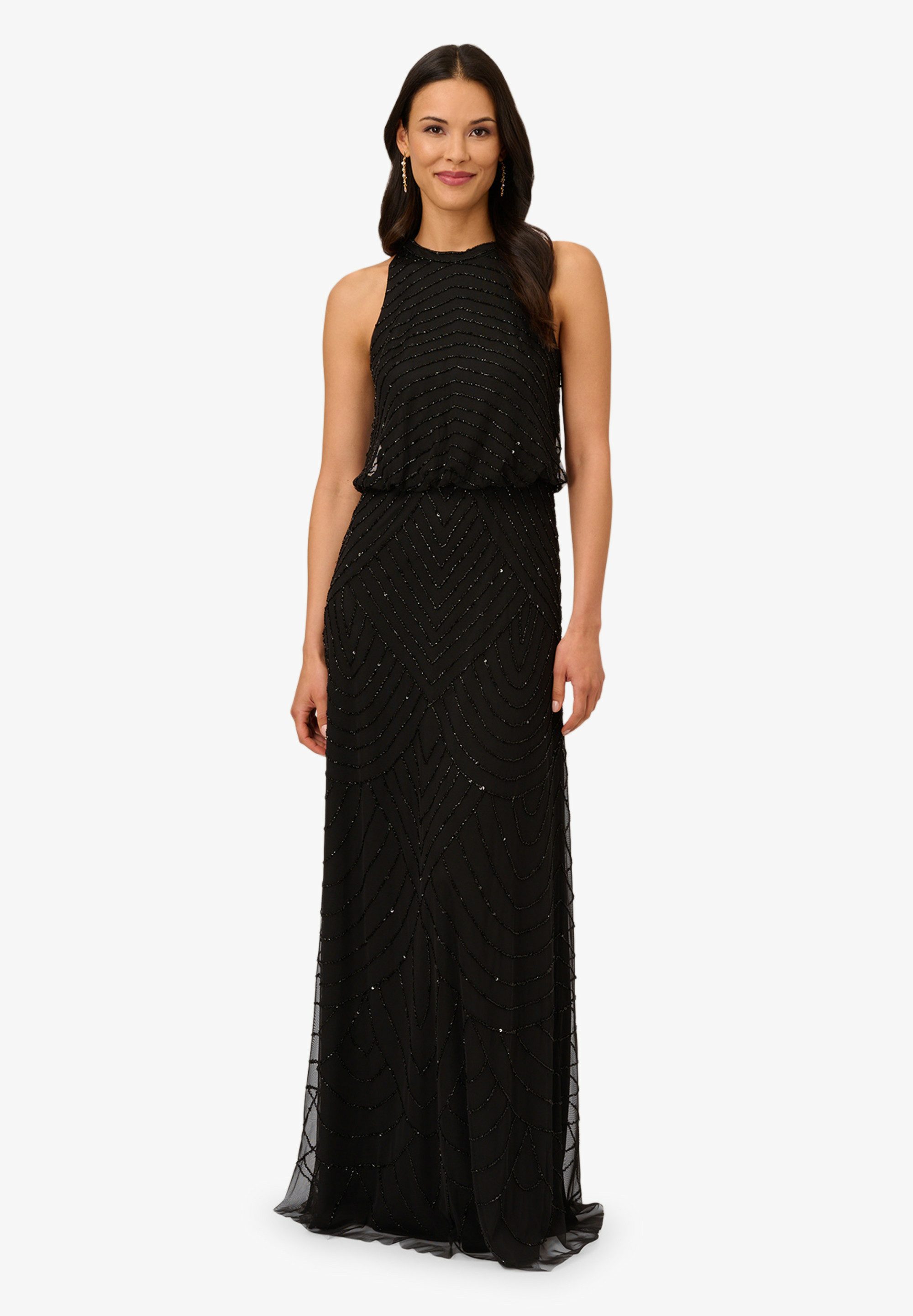 Adrianna Papell Abendkleid Beaded Halter Long Dress Tailliert, figurbetont, günstig online kaufen