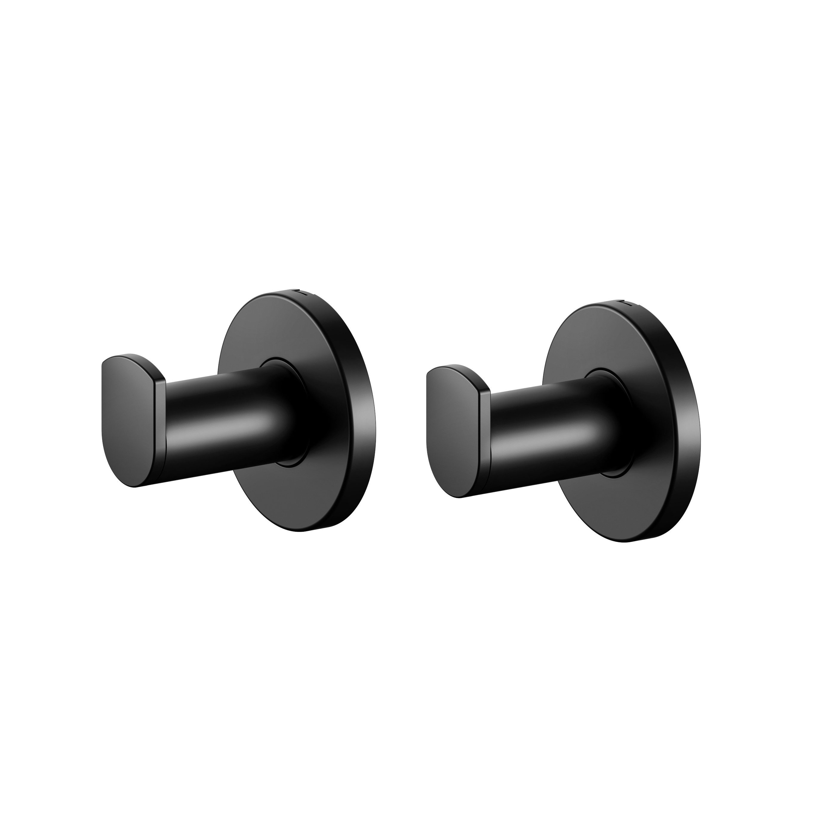 Keuco Handtuchhaken Plan 2er Set, (Set), aus Metall, schwarz matt, für Handtücher und Bademäntel, Wandmontage