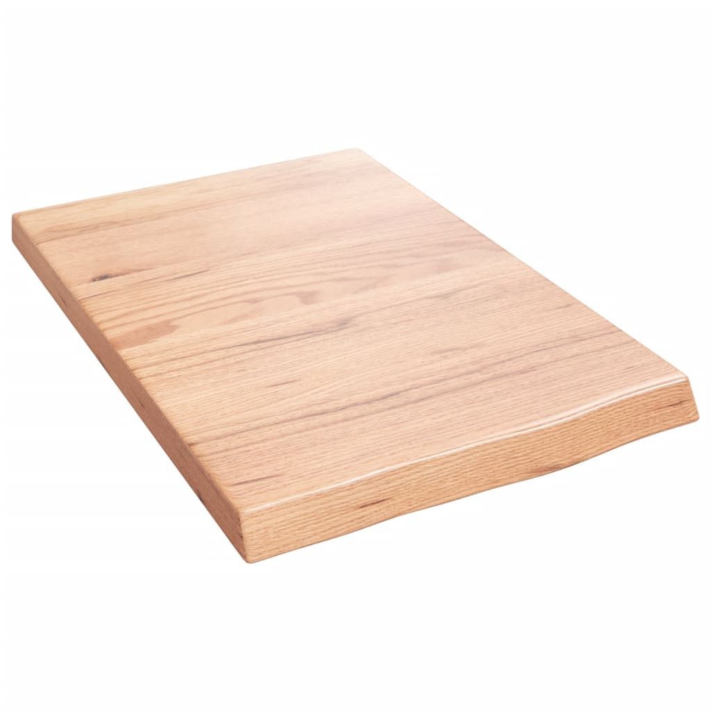 vidaXL Waschtischplatte Waschtischplatte Hellbraun 40x60x(2-4) cm Massivholz Behandelt