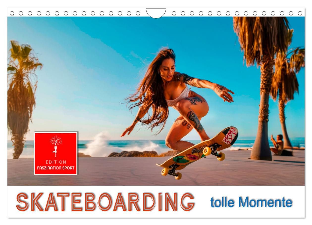 CALVENDO Wandkalender Skateboarding - tolle Momente (Wandkalender 2027 DIN A4 quer), CALVEND