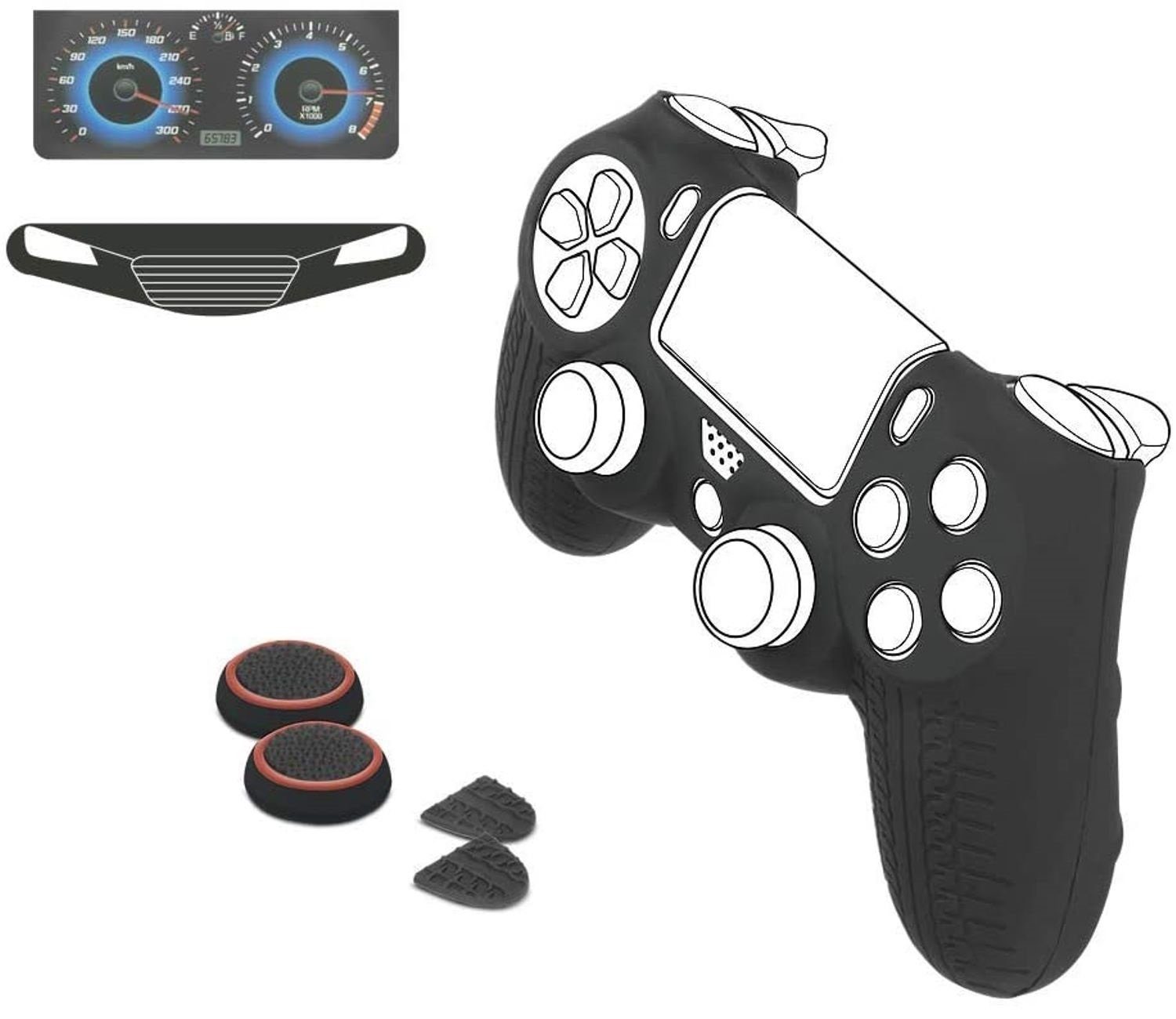Speedlink Konsolen-Tasche Guard Silikon Skin Kit 7in1 Schutz-Hülle Grip, Case für Sony PS4 Wireless Controller Anti-Kratz Ergonomisch – Bild 2 von 4