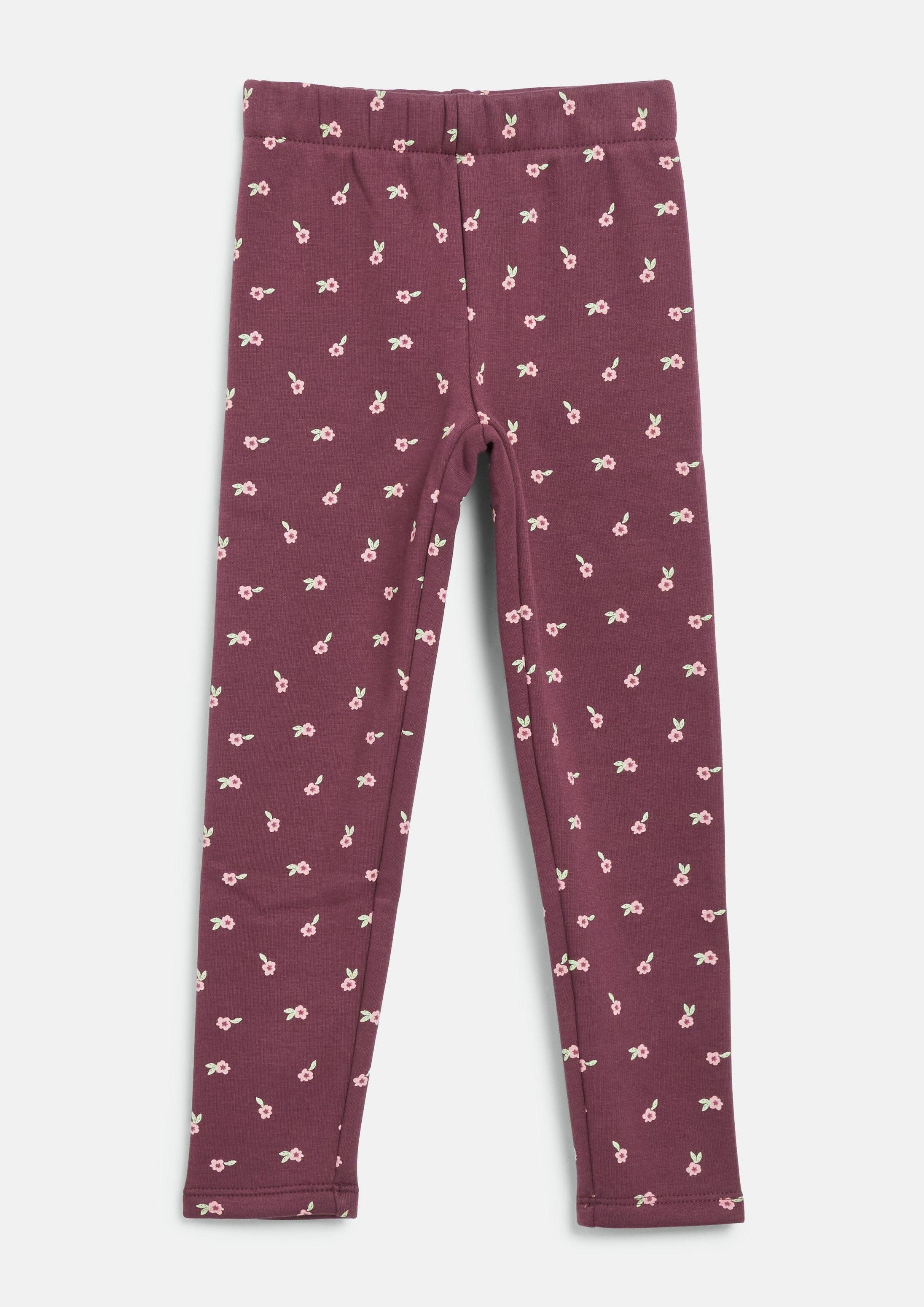 s.Oliver Leggings Leggings Thermofleece-Leggings mit Blumenmuster