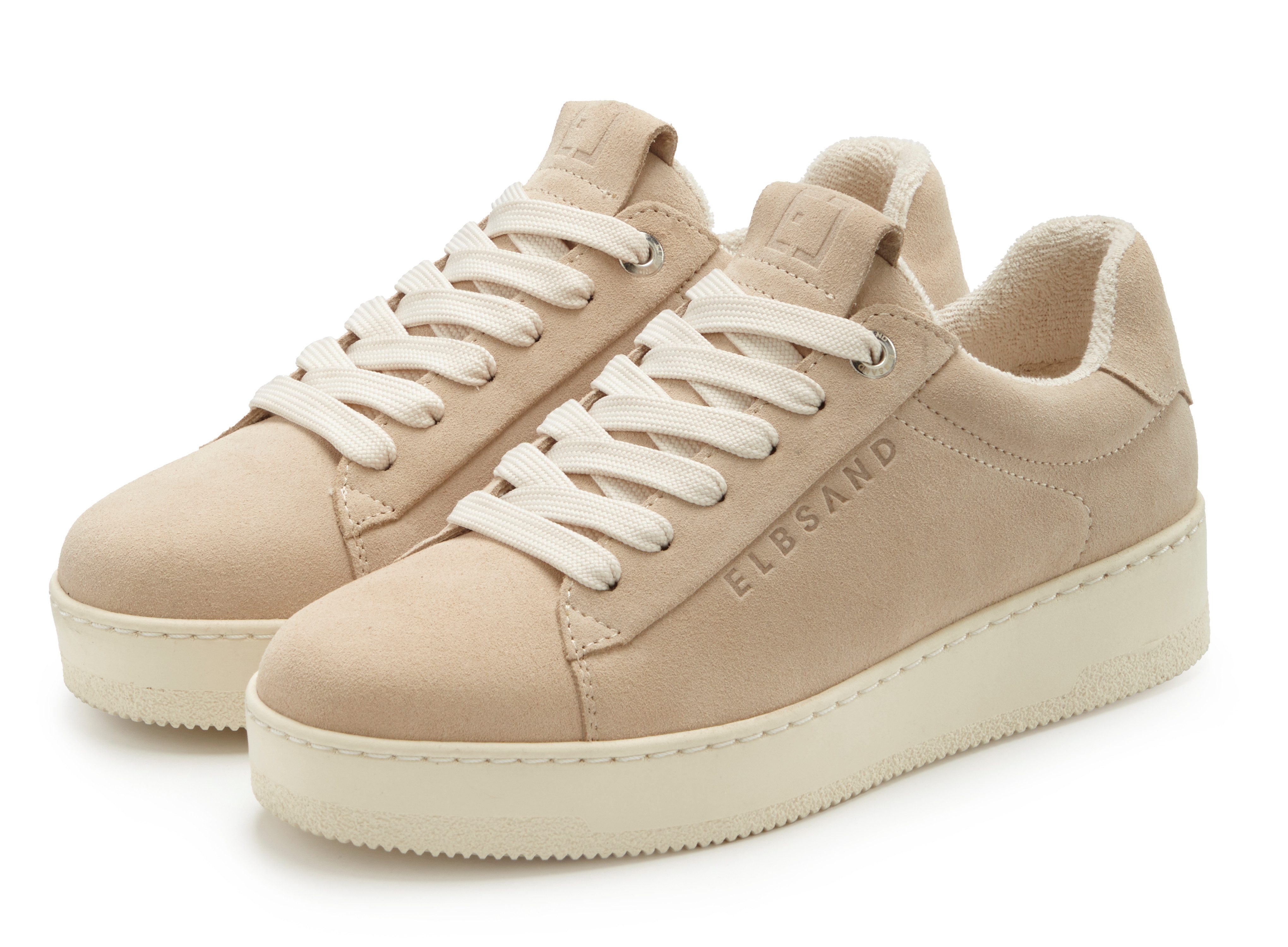 Elbsand Freizeitschuh, Lederschuh, Ledersneaker, Turnschuh, Schnürschuhe Sneaker NEU aus Leder mit Plateausohle und austauschbaren Schnürsenkeln