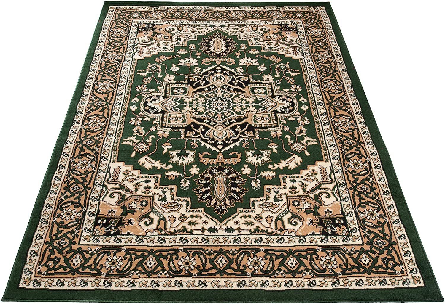 Mazovia Orientteppich DY-EUFRAT-Q011A-BLACK, 80x150, Orientalisch, Blumenmuster, Klassisch, Kurzflor, Gemustert