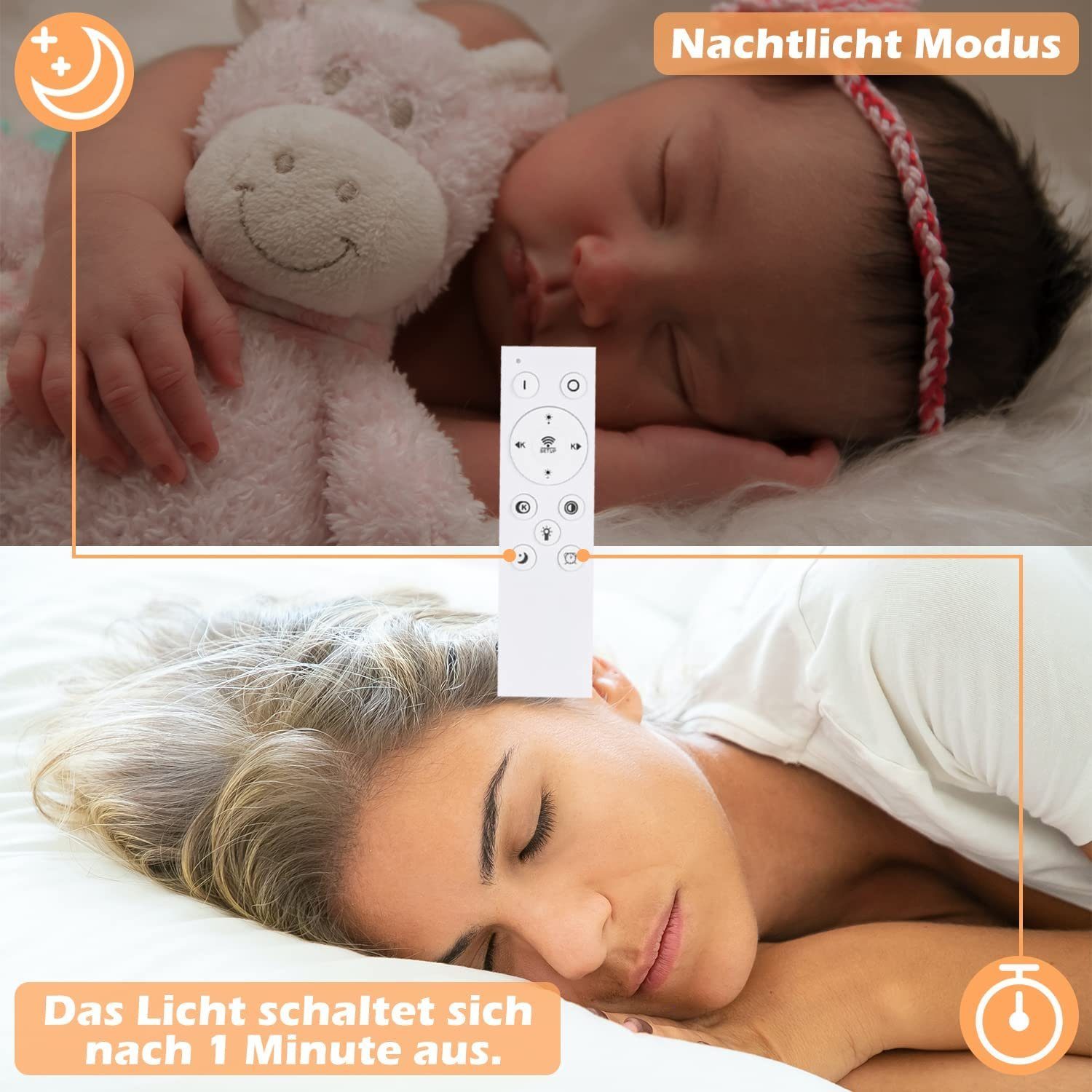 Nettlife Deckenleuchte Dimmbar Wohnzimmerlampe 50W aus Metall, LED fest integriert, Kaltweiß Neutralweiß Warmweiß, Esszimmer Küche Jugendzimmer Schlafzimmer – Bild 4 von 5