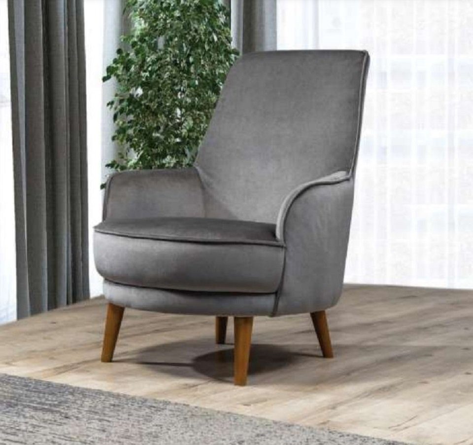 JVmoebel Sessel, Sessel Sitz Modern Design Polster Einsitzer Relax Grau Stil Luxus