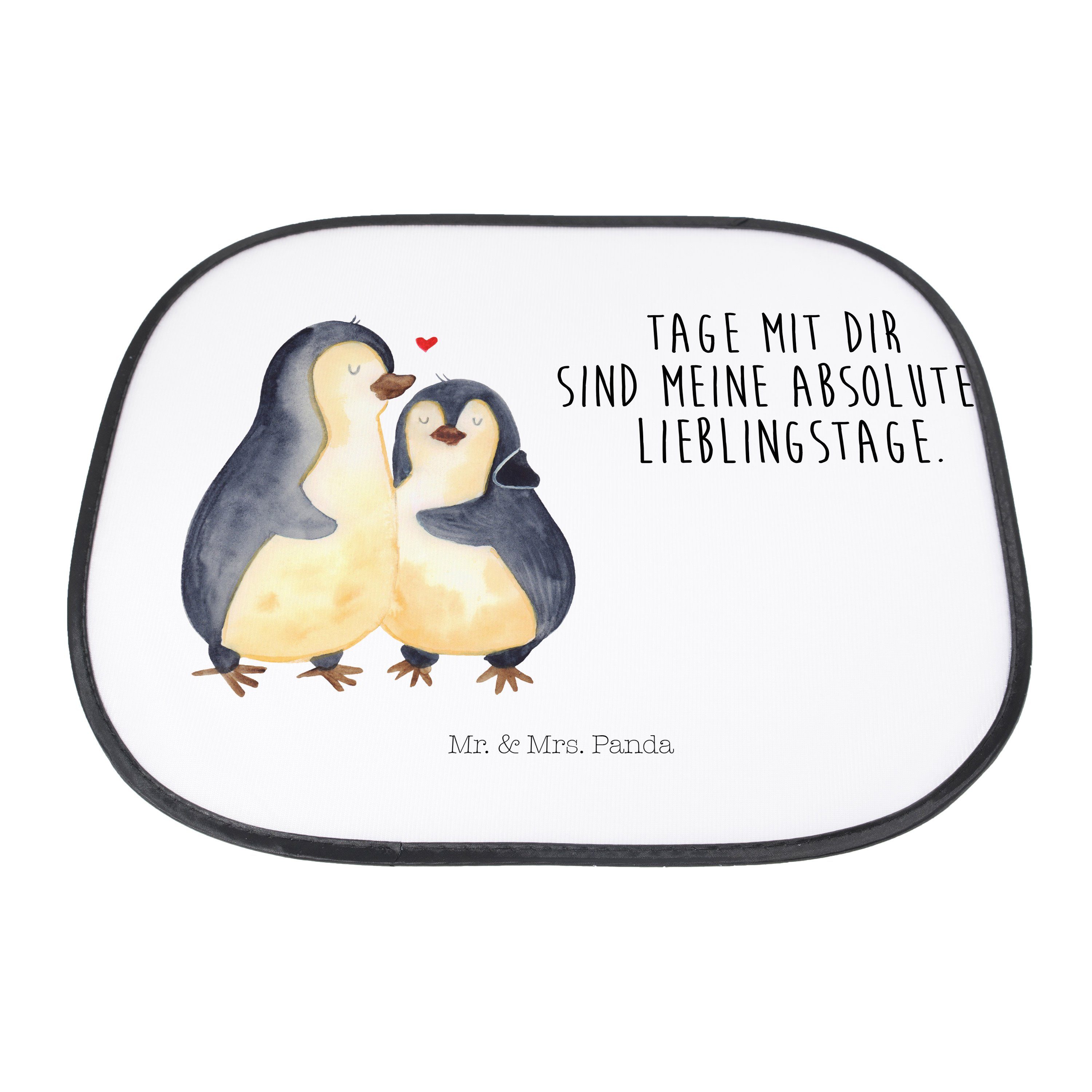 Seidenmatt - Mr. - Sonnenschutz Mrs. & Weiß Li, Geschenk, Pinguin verliebt, Panda, Umarmung Liebespaar, umarmend