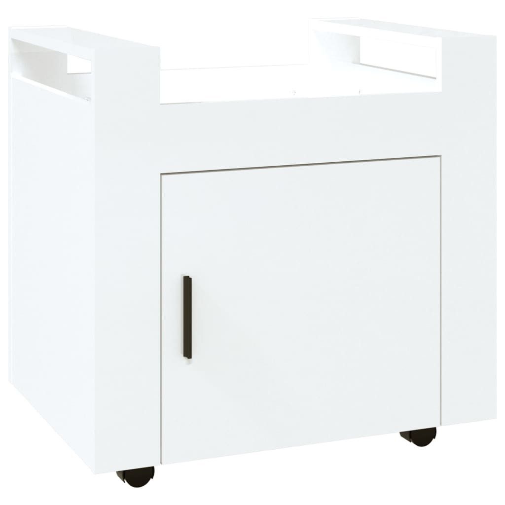 vidaXL Schreibtisch 60 x 45 x 60 cm Rollcontainer Bürowagen Hochglanz-Weiß 60x45x60 cm Spa