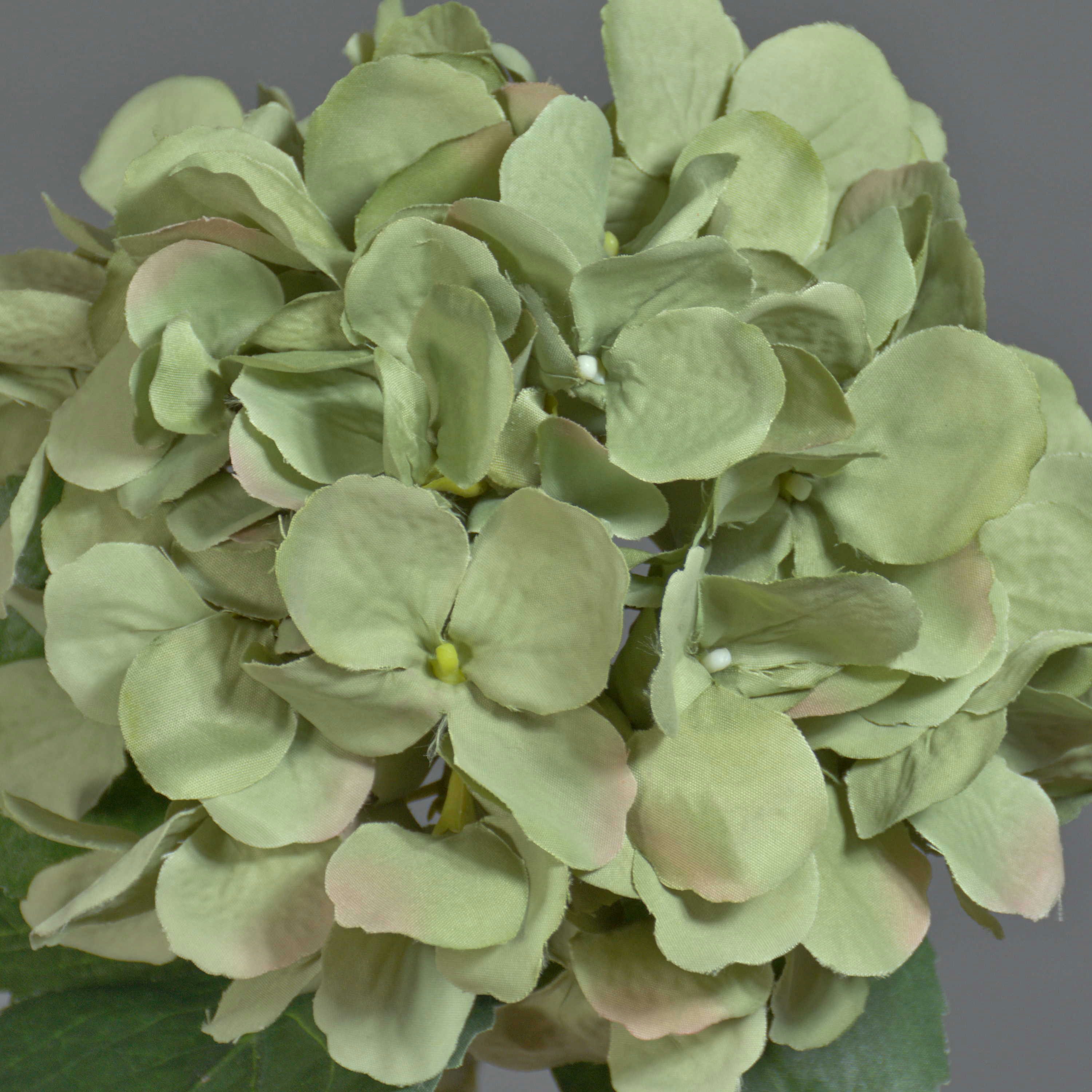 Kunstblume Künstliche Blume Hortensie FUXIANG, grün-rosa, 50 cm Hortensie, artplants, Höhe 50.0 cm