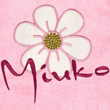 Miuko Hoodie für Mädchen pink, Hoody Jacke mit Reißverschluss, Motiv Blumenkranz 100% Baumwolle, Größen 74 - 128