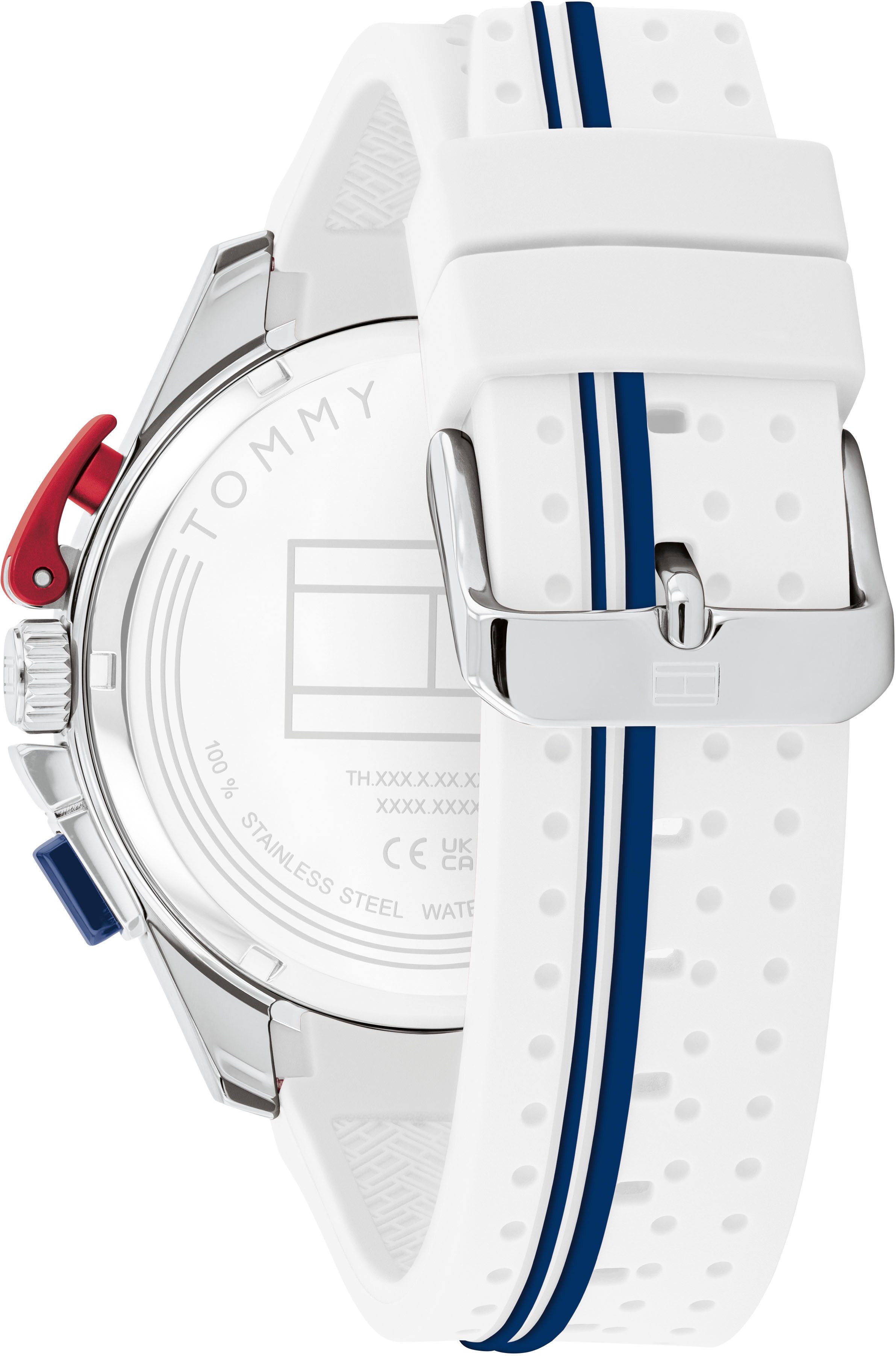 Tommy Hilfiger Chronograph BANK 1792167, Quarzuhr, Armbanduhr, Herrenuhr, Silikonarmband, analog, Stoppfunktion