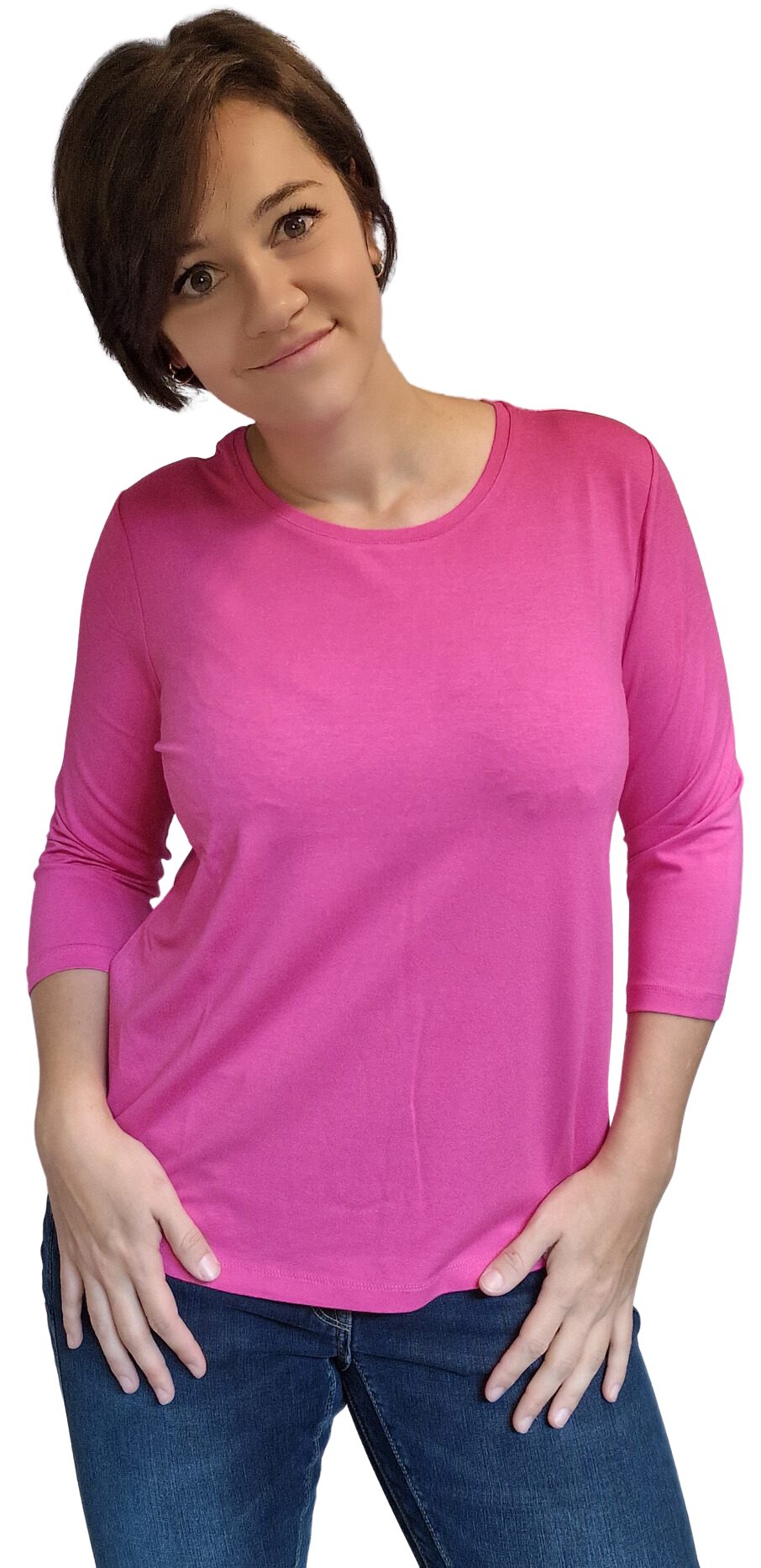 3/4-Arm-Shirt 193-1258, Estefania for woman Shirt Basic mit 3/4 Arm