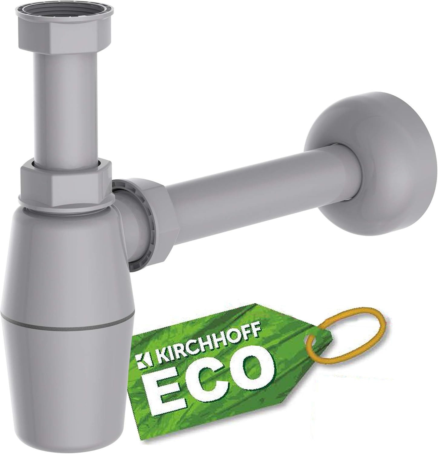 Kirchhoff Tassensiphon Waschbecken Eco Save aus recyceltem Kunststoff Grau günstig online kaufen